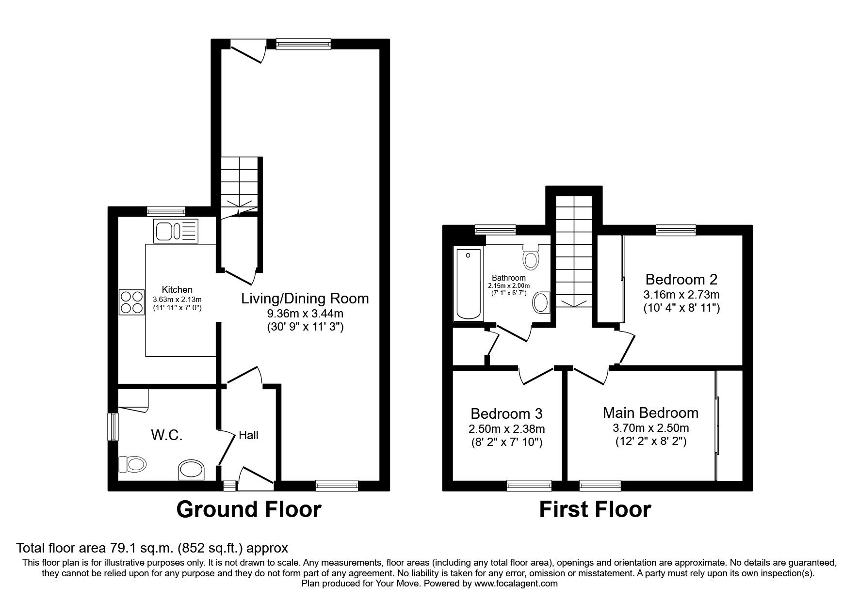 Floorplan of 3 bedroom Semi Detached House to rent, Milne Avenue, Croy, Highland, IV2