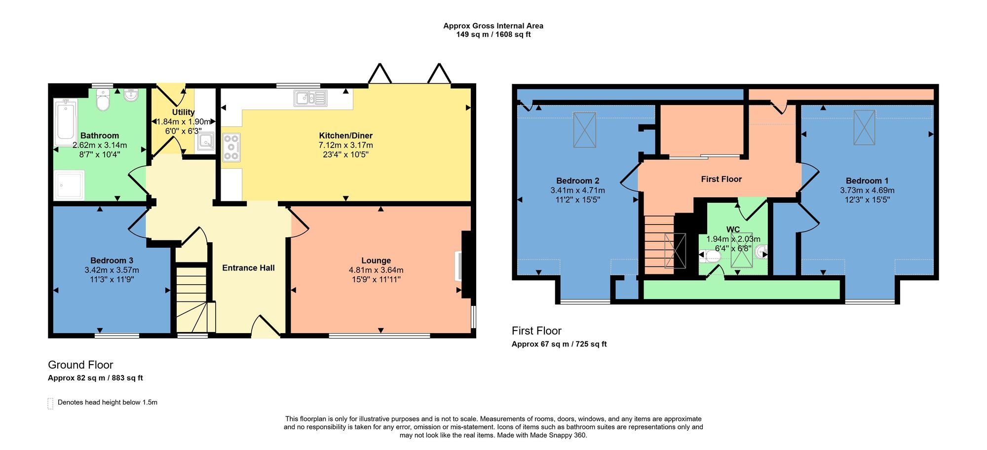 Floorplan of 3 bedroom Detached House for sale, Cathys View, Inverarnie, Highland, IV2