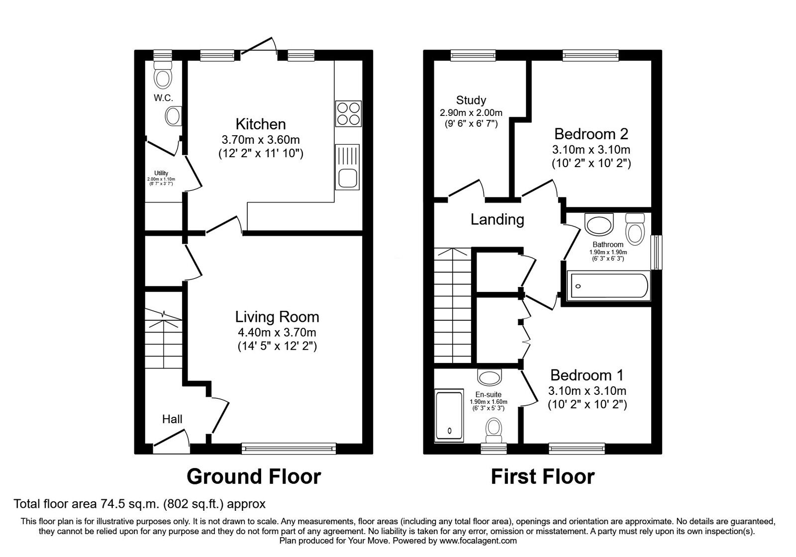Floorplan of 3 bedroom End Terrace House for sale, Tarradale Place, Inverness, Highland, IV2