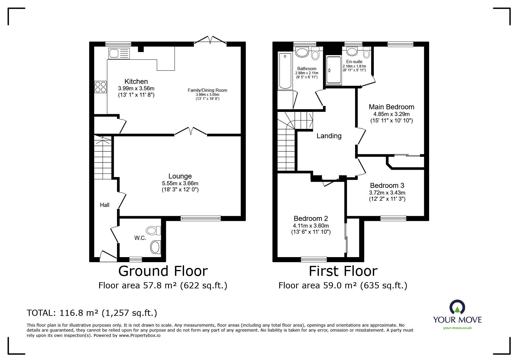 Floorplan of 3 bedroom Mid Terrace House for sale, Foresters Way, Inverness, IV3