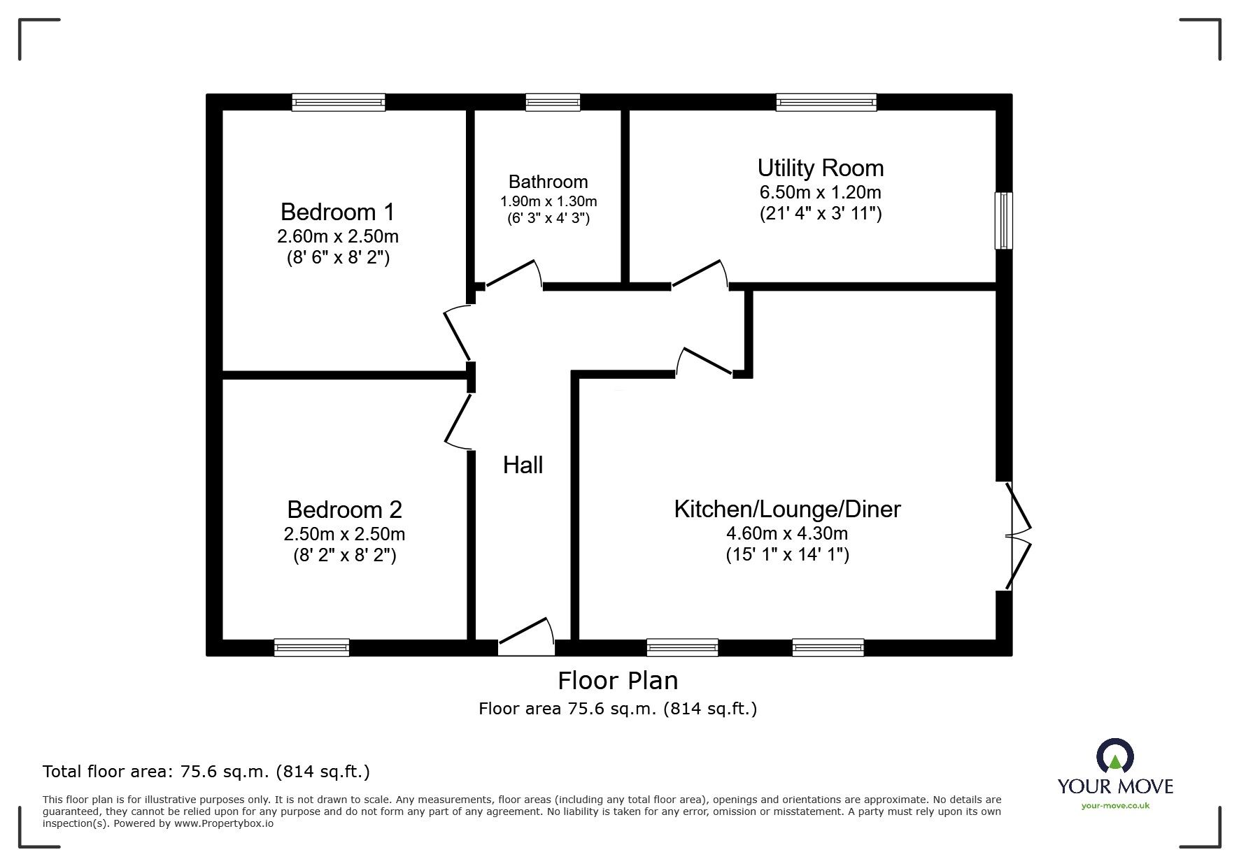 Floorplan of 2 bedroom  Property for sale, Inverness, Highland, IV3