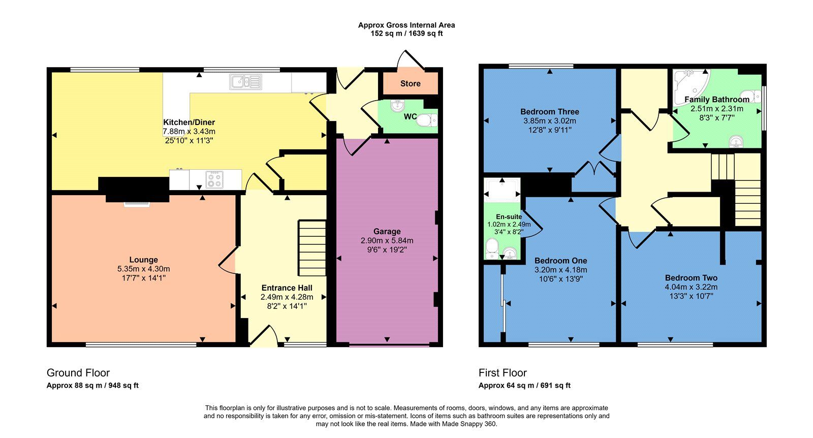 Floorplan of 3 bedroom End Terrace House for sale, Porterfield Bank, Inverness, Highland, IV2