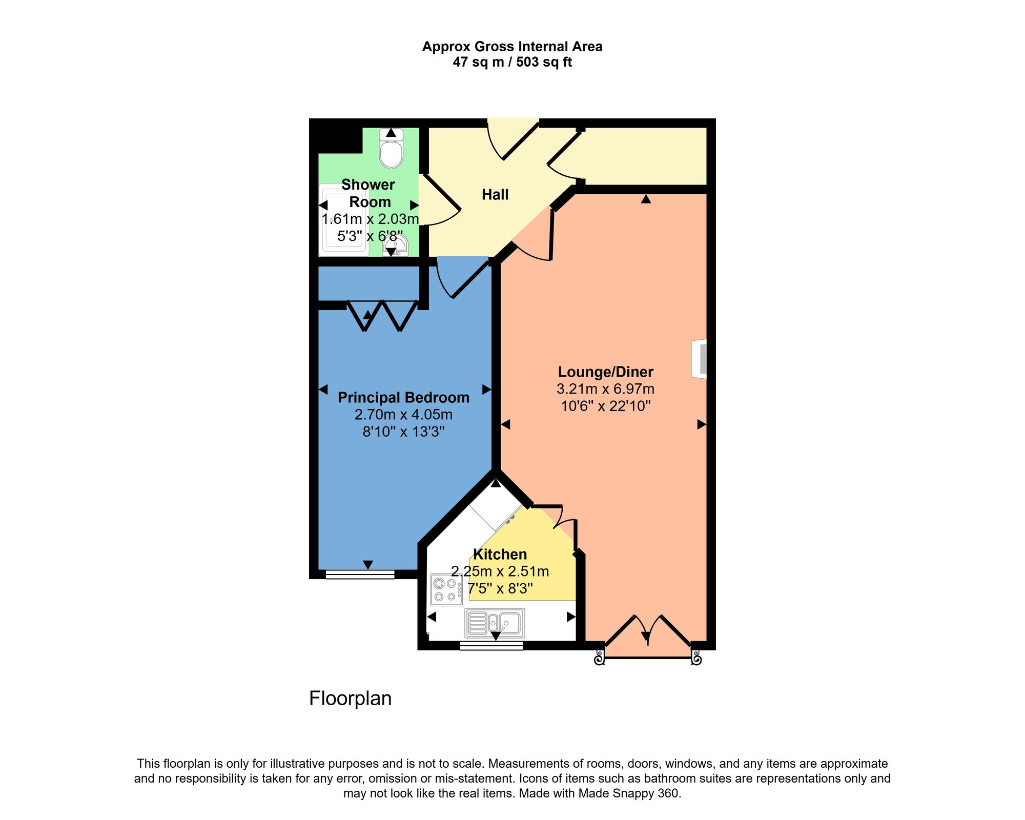 Floorplan of 1 bedroom  Flat for sale, Clachnaharry Road, Inverness, Highland, IV3