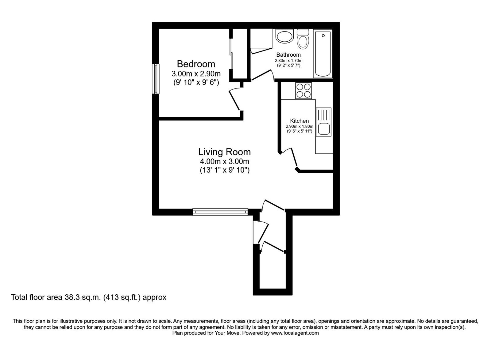 Floorplan of 1 bedroom  Flat for sale, Miller Street, Inverness, Highland, IV2