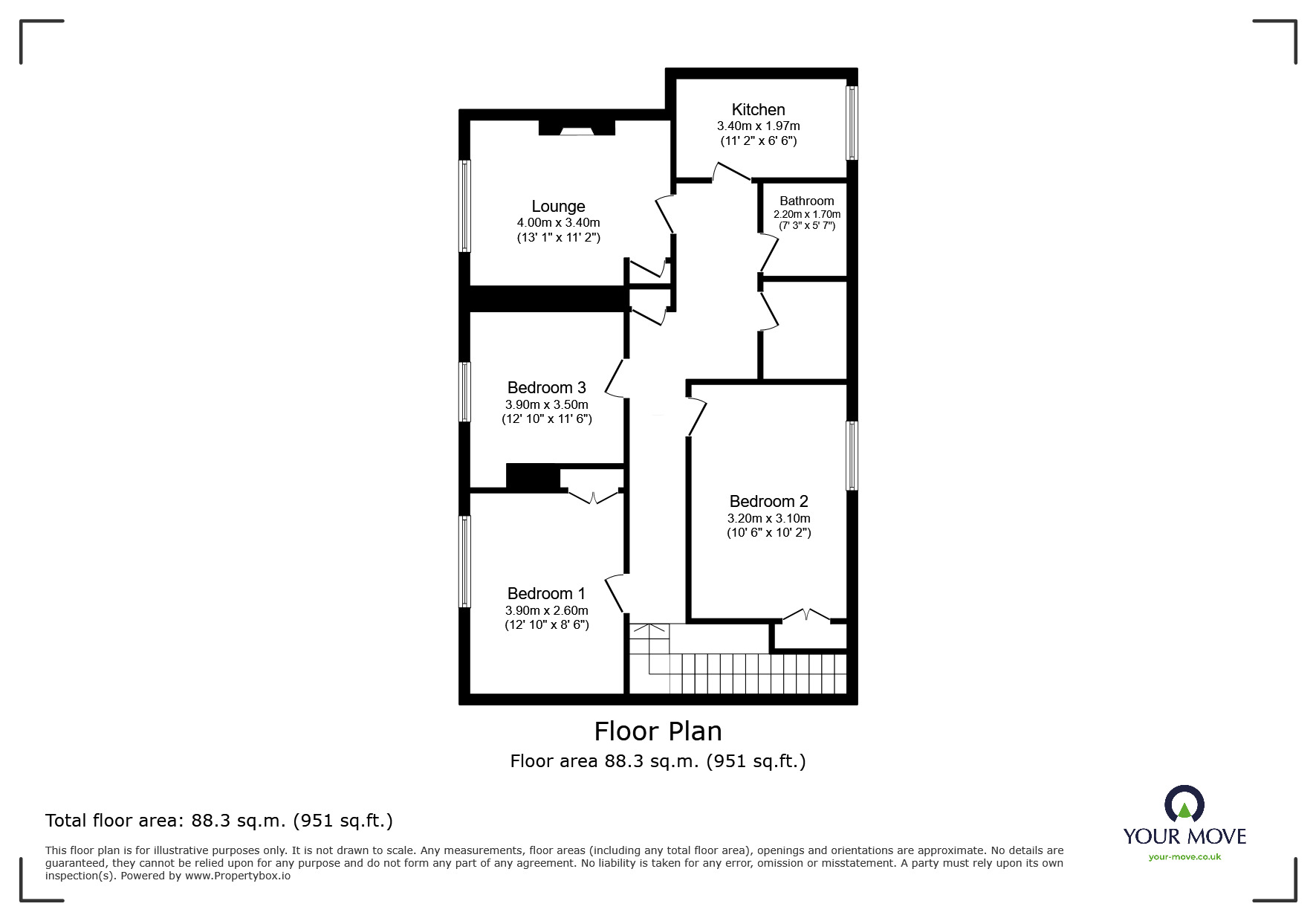 Floorplan of 3 bedroom  Flat for sale, Laurel Avenue, Inverness, Highland, IV3