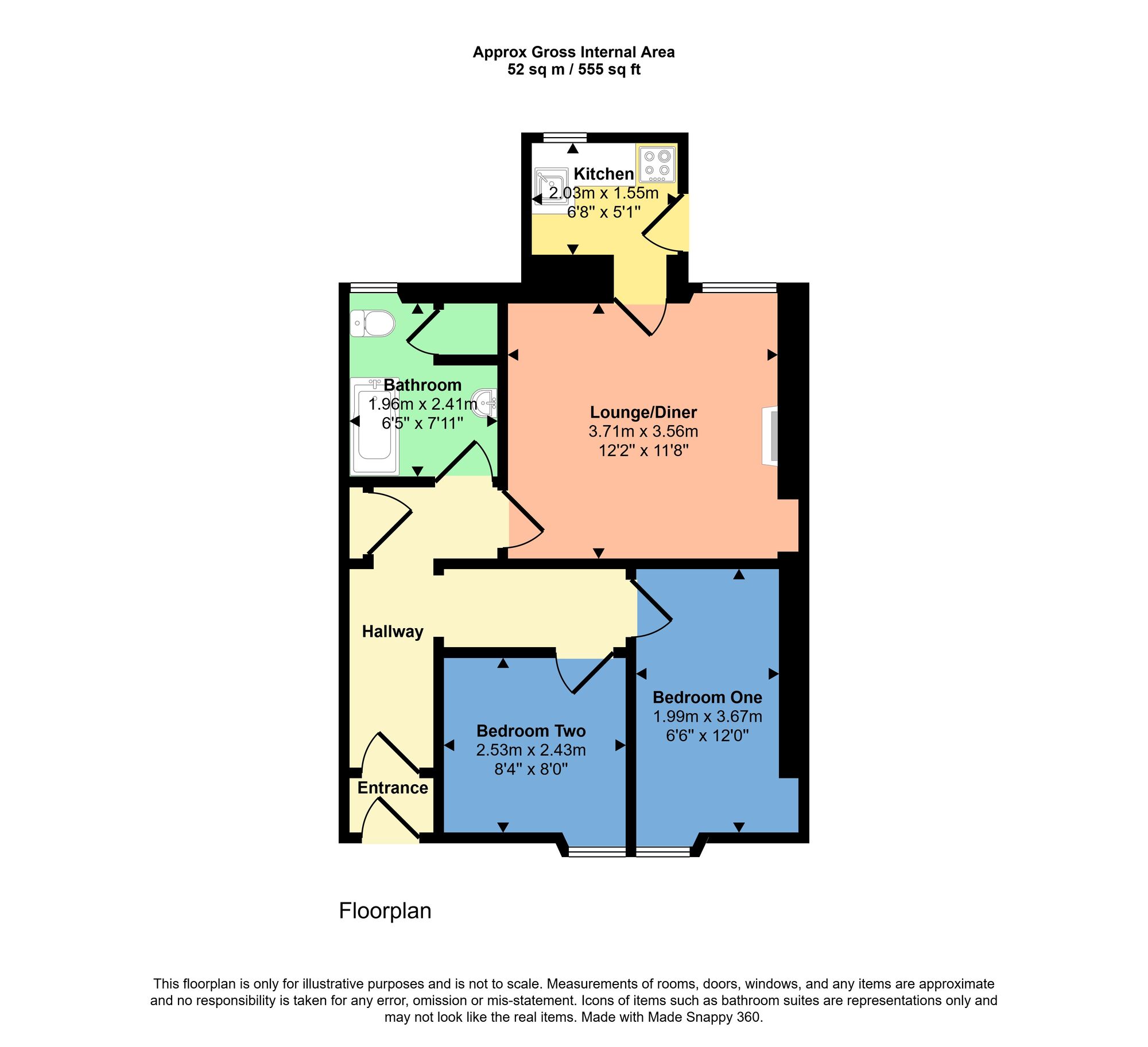 Floorplan of 2 bedroom Flat for sale, Reay Street, Inverness, Highland, IV2