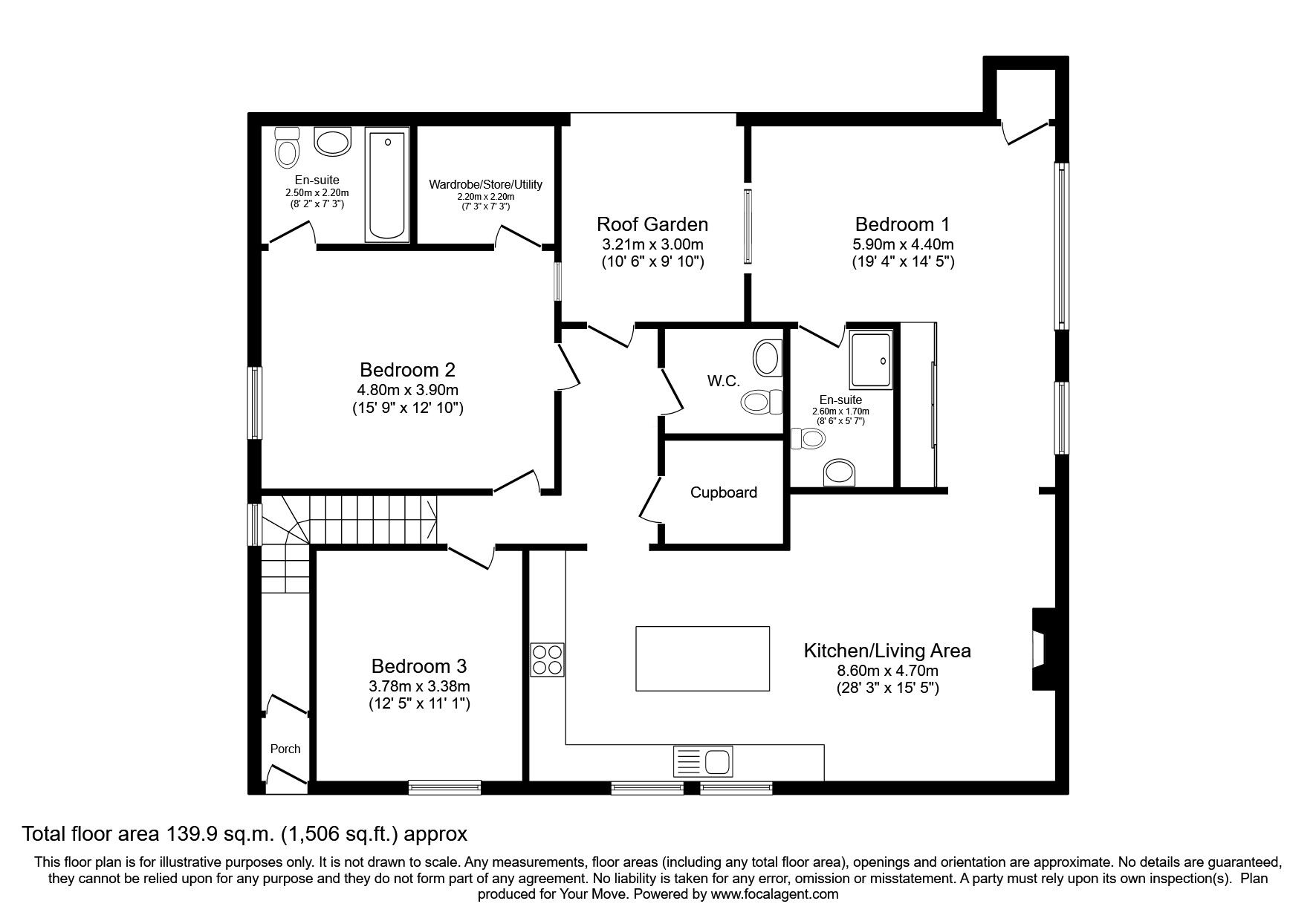 Floorplan of 3 bedroom  Flat for sale, Spey Street, Kingussie, Highland, PH21