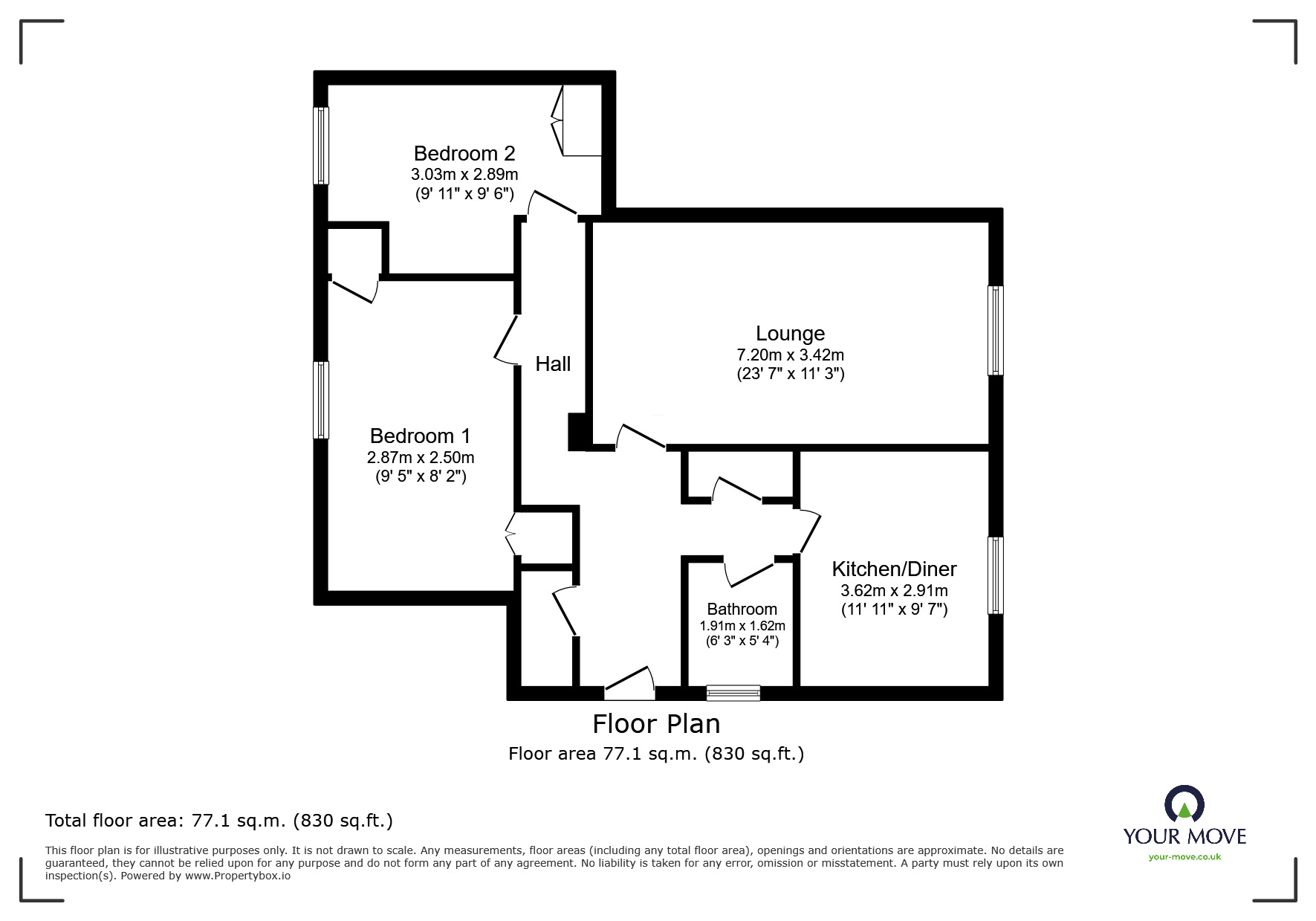 Floorplan of 2 bedroom  Flat for sale, Fingal Road, Dingwall, Highland, IV15