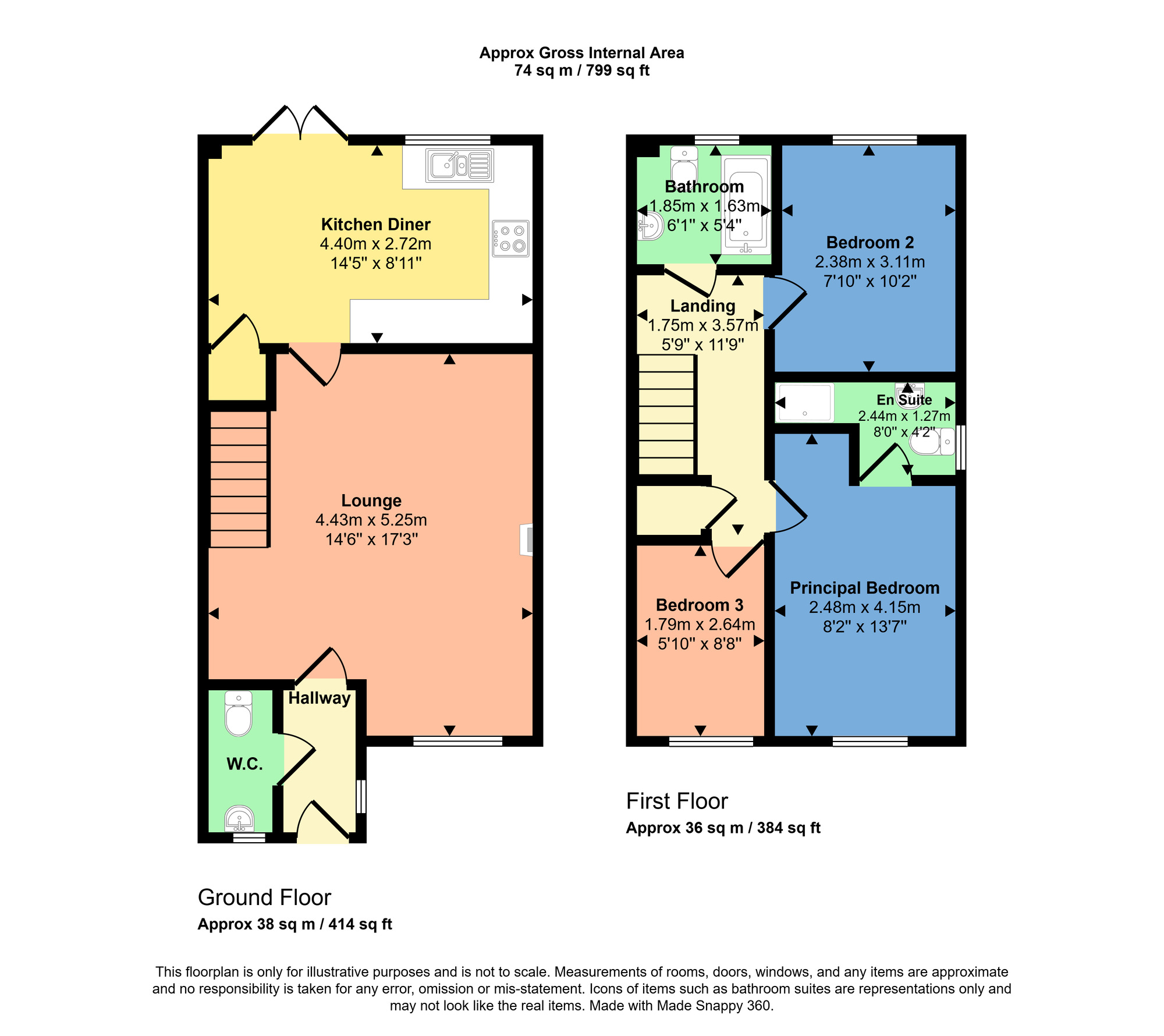 Floorplan of 3 bedroom Semi Detached House for sale, Dellness Park, Inverness, Highland, IV2