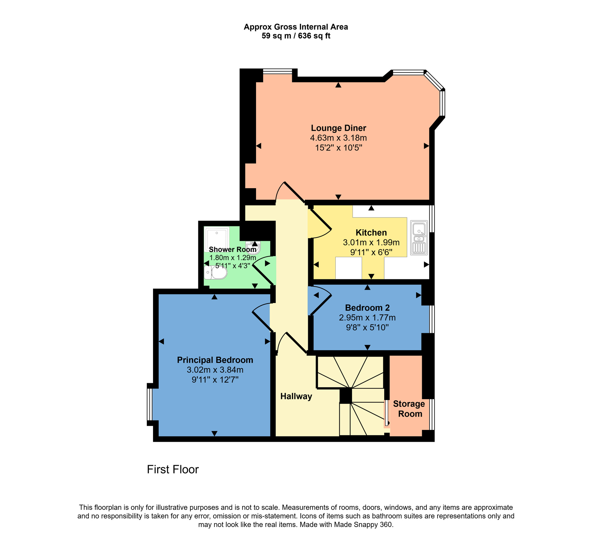Floorplan of 2 bedroom  Flat for sale, Argyle Terrace, Inverness, Highland, IV2