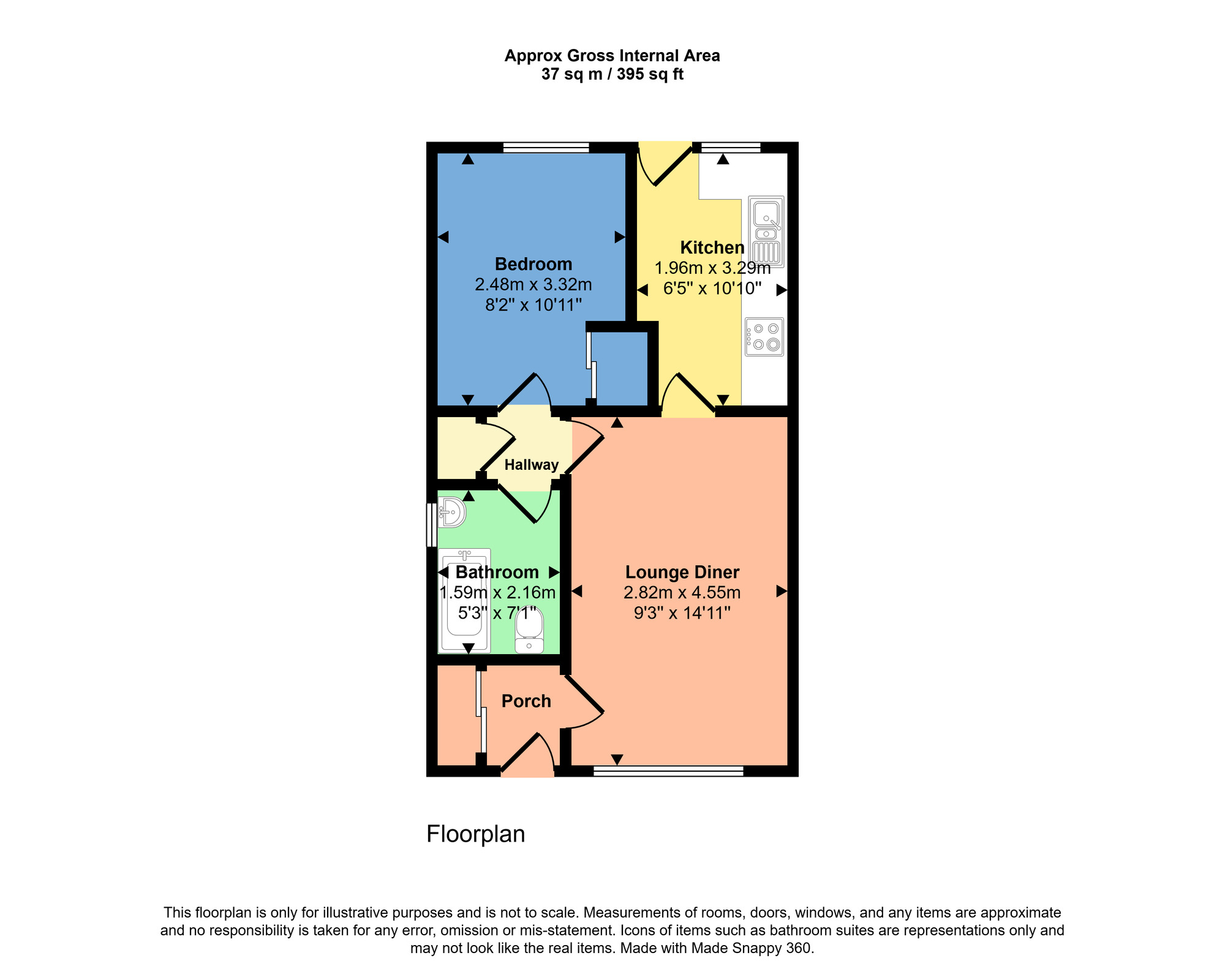 Floorplan of 1 bedroom Semi Detached Bungalow for sale, Lochlann Crescent, Culloden, Highland, IV2