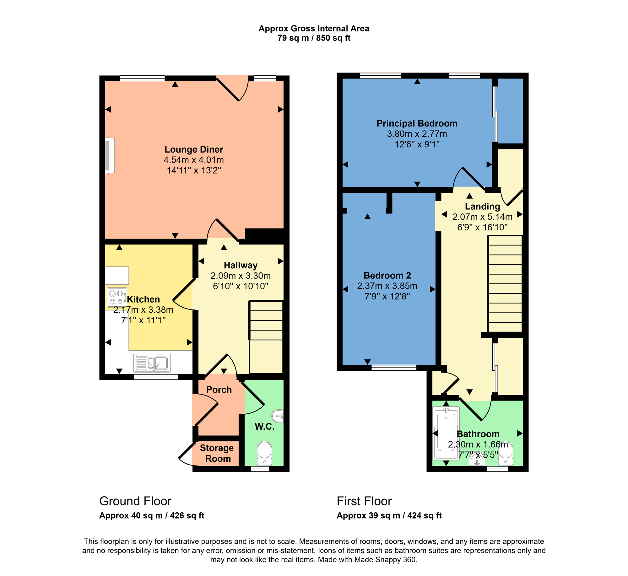Floorplan of 2 bedroom Mid Terrace House for sale, Maclennan Crescent, Inverness, Highland, IV3