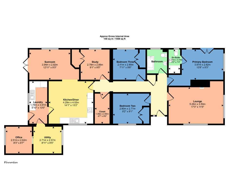 Floorplan of 4 bedroom Detached Bungalow for sale, Strathspey Drive, Highland, PH26
