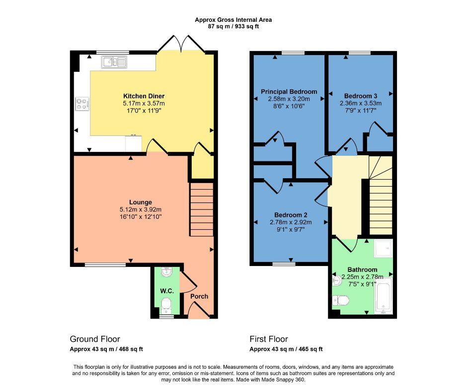 Floorplan of 3 bedroom Mid Terrace House for sale, Bridgend Court, Dingwall, Highland, IV15
