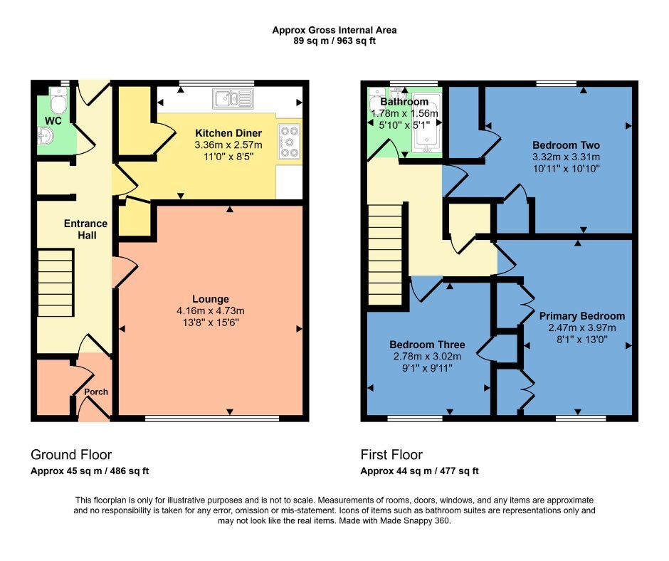 Floorplan of 3 bedroom End Terrace House for sale, Walker Crescent, Culloden, Highland, IV2