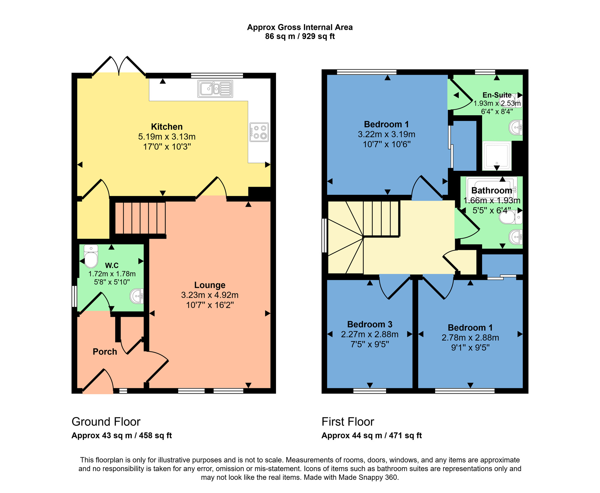 Floorplan of 3 bedroom Semi Detached House for sale, Orchid Avenue, Culduthel, Highland, IV2