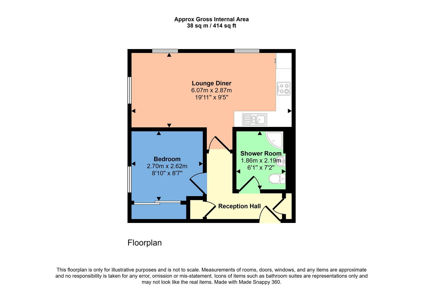 Floorplan of 1 bedroom Flat for sale, School Road, Tornagrain, Highland, IV2