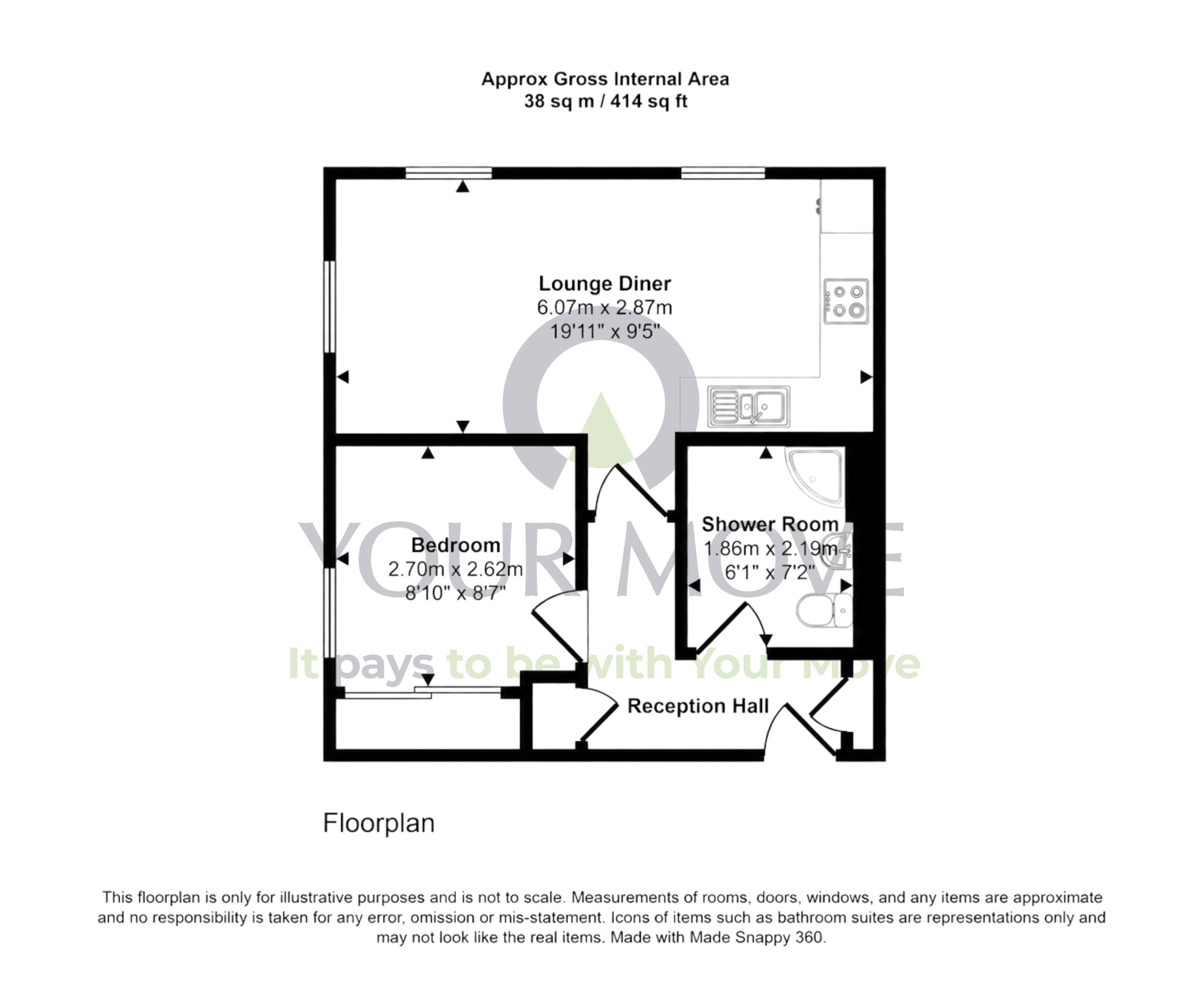 Floorplan of 1 bedroom Flat for sale, School Road, Tornagrain, Highland, IV2