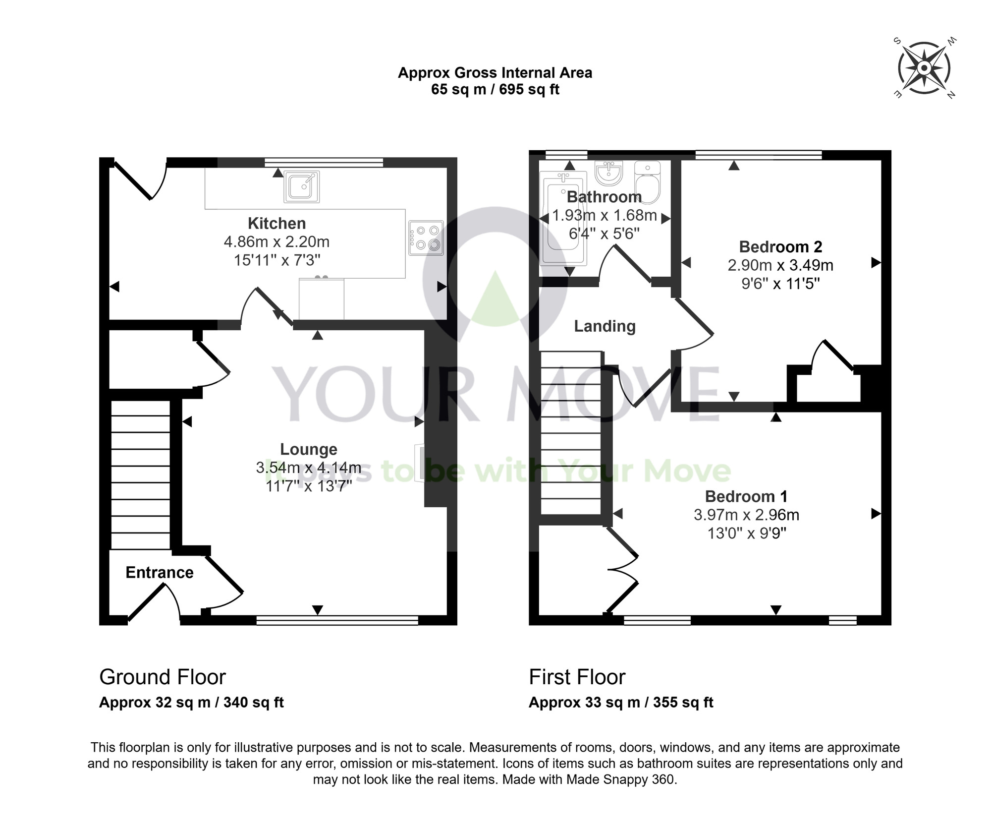 Floorplan of 2 bedroom Mid Terrace House for sale, Aird Avenue, Highland, IV2