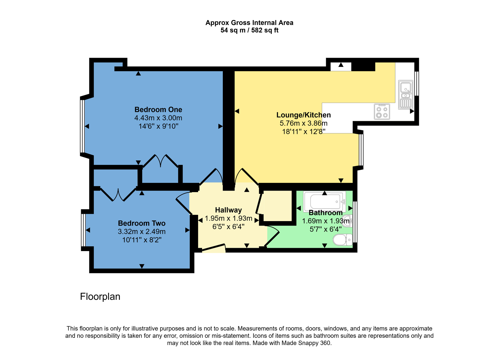 Floorplan of 2 bedroom Flat for sale, Carlton Terrace, Millburn Road, Highland, IV2
