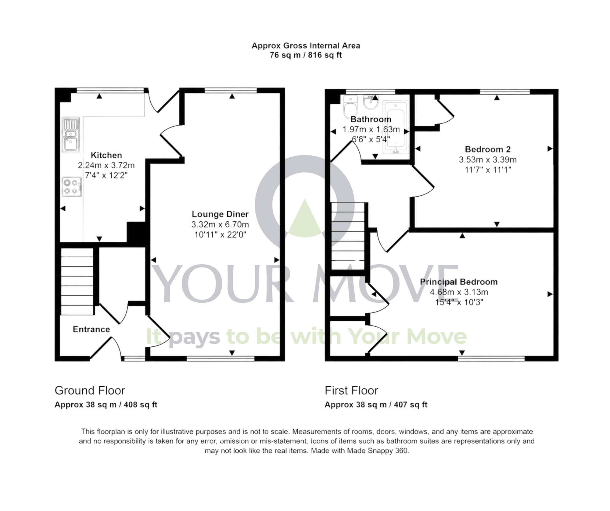Floorplan of 2 bedroom End Terrace House for sale, Oldtown Place, Inverness, Highland, IV2