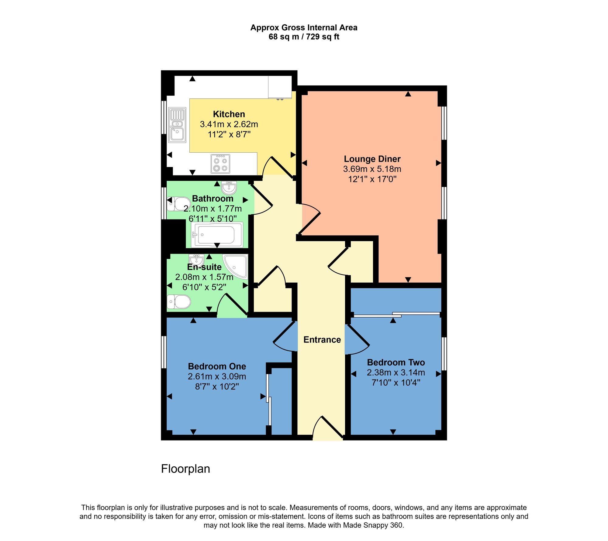 Floorplan of 2 bedroom Flat for sale, Strothers Lane, Inverness, Highland, IV1