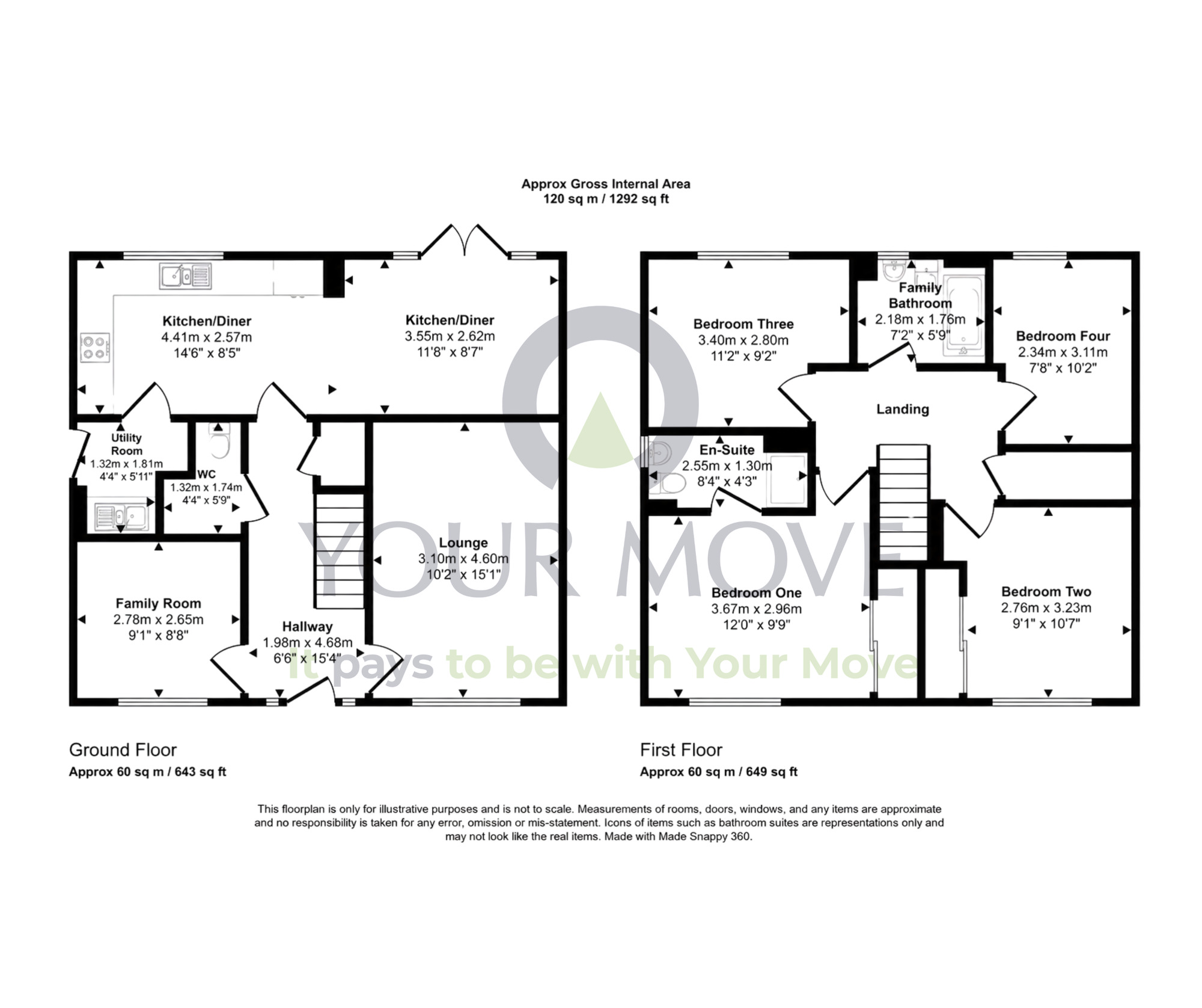 Floorplan of 4 bedroom Detached House for sale, Kenilworth Road, Slackbuie, Highland, IV2