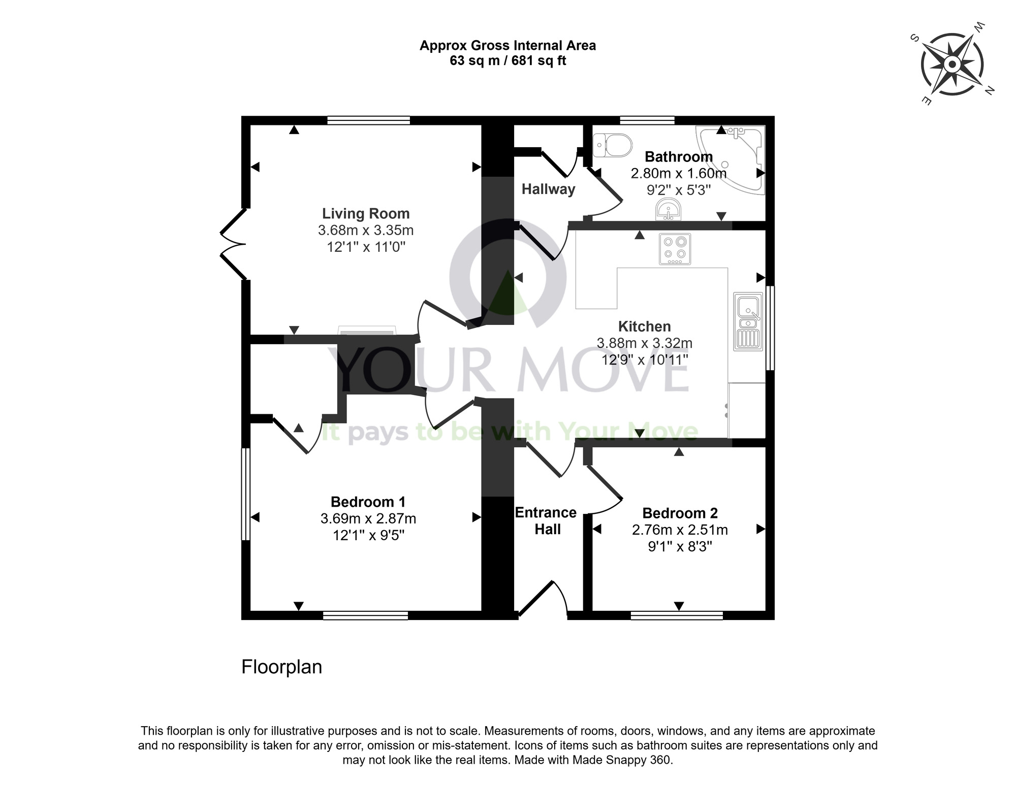 Floorplan of 2 bedroom Detached Property for sale, Muir of Ord, Highland, IV6