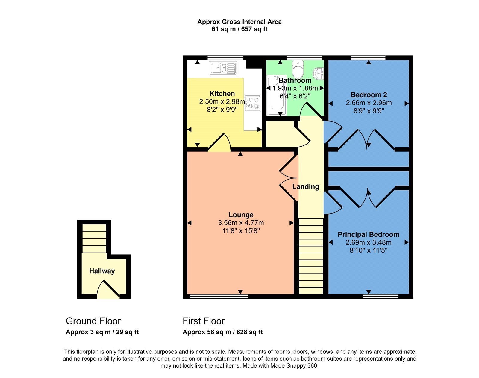 Floorplan of 2 bedroom Flat for sale, Aspen Place, Culloden, Inverness, IV2