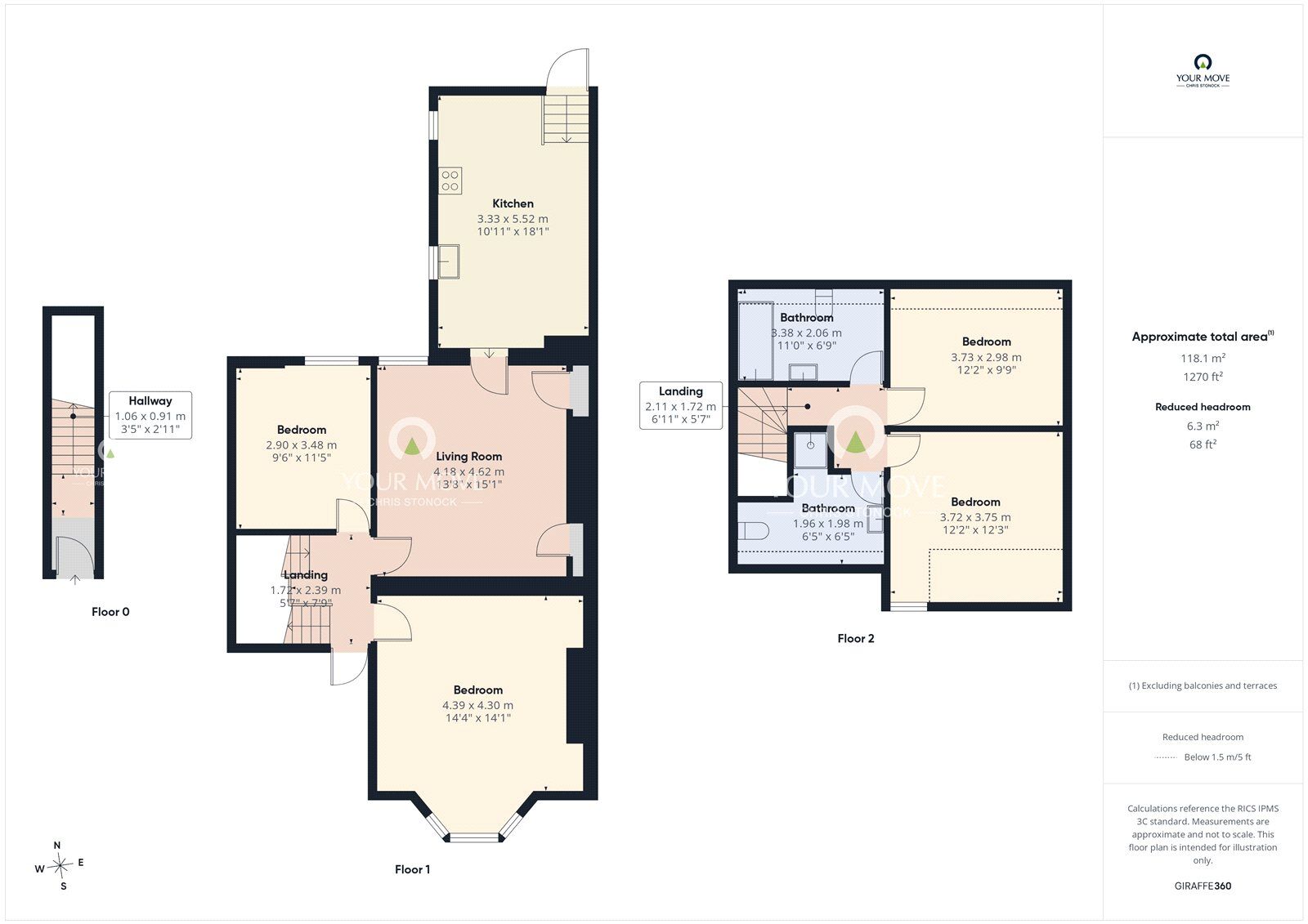 Floorplan of Mid Terrace Flat to rent, Ashleigh Grove, West Jesmond, Tyne and Wear, NE2