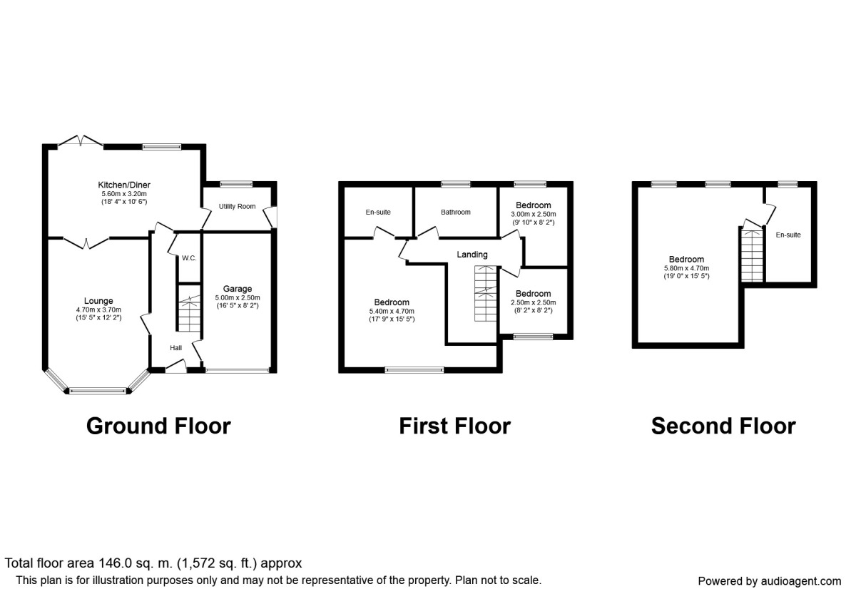 Floorplan of 4 bedroom Detached House to rent, Linby Road, Hucknall, Nottingham, NG15