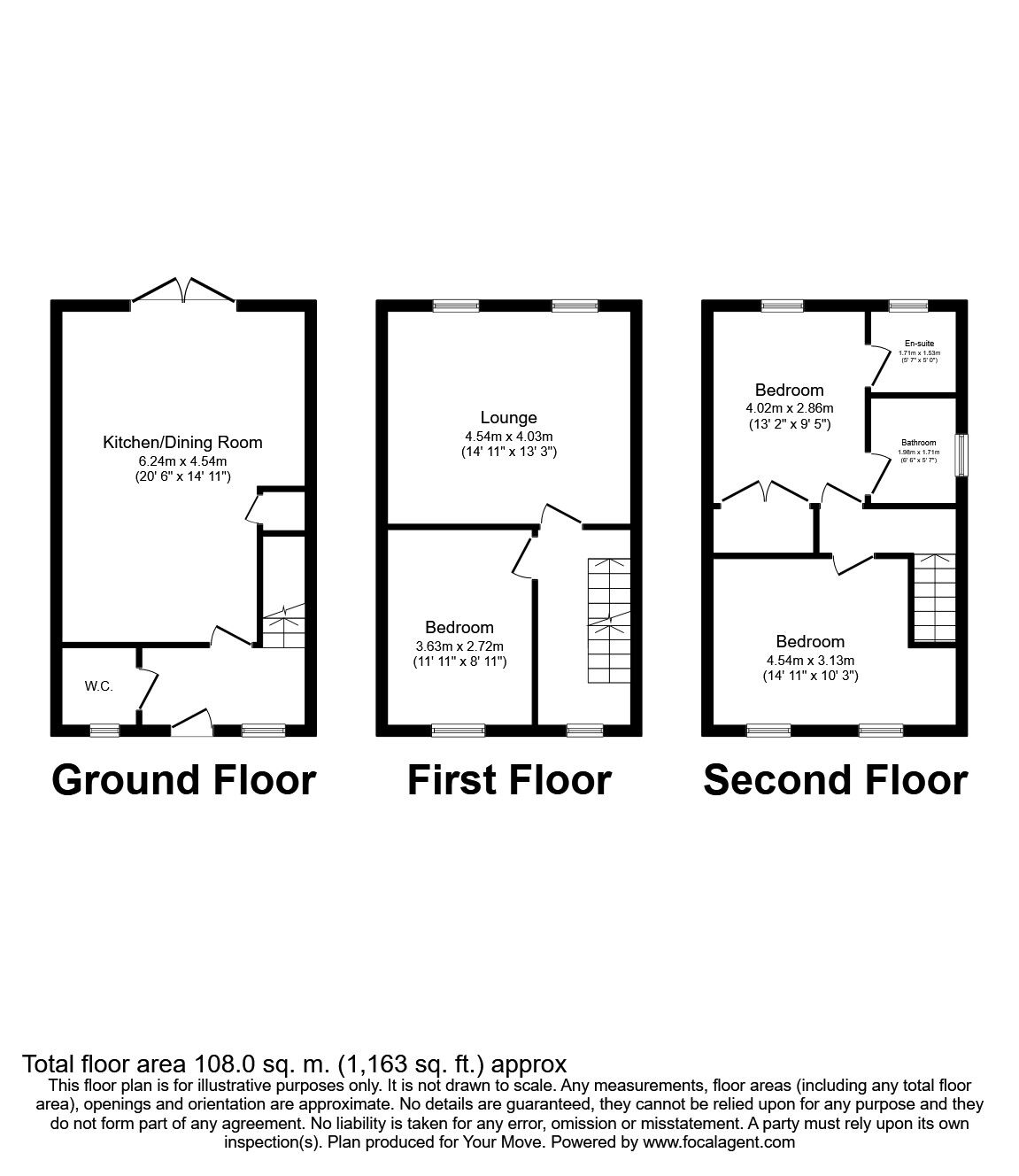 Floorplan of 3 bedroom  House to rent, Sylvan Avenue, Kirkby-In-Ashfield, Nottingham, NG17