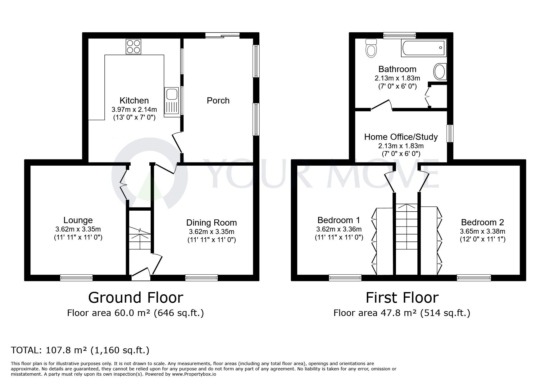 Floorplan of 2 bedroom End Terrace House for sale, Mill Lane, Kirkby-in-Ashfield, Nottinghamshire, NG17