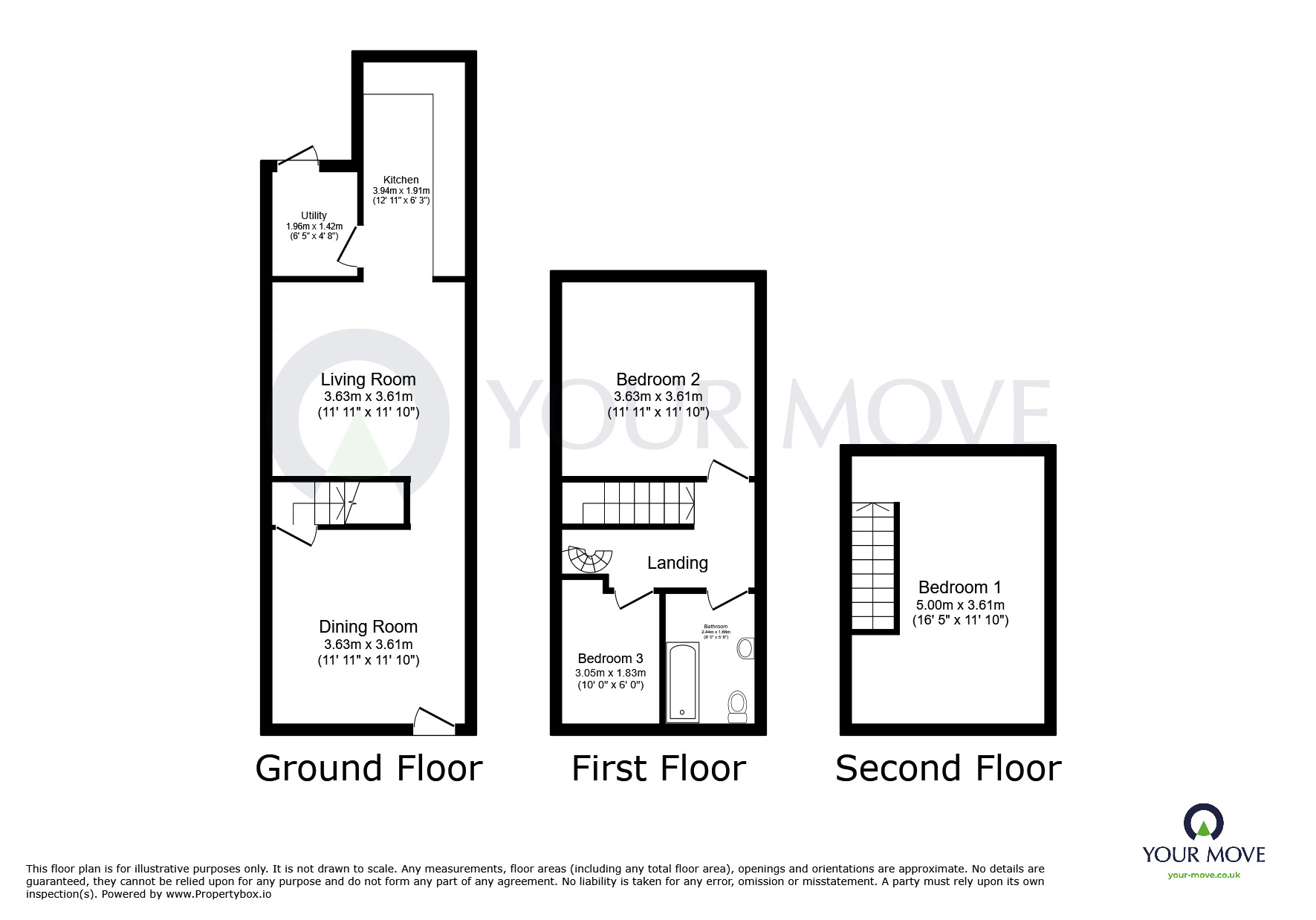 Floorplan of Mid Terrace House for sale, Queen Street, Pinxton, Derbyshire, NG16