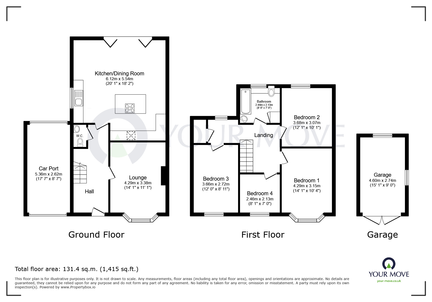 Floorplan of 4 bedroom Semi Detached House for sale, Mansfield Road, Papplewick, Nottinghamshire, NG15
