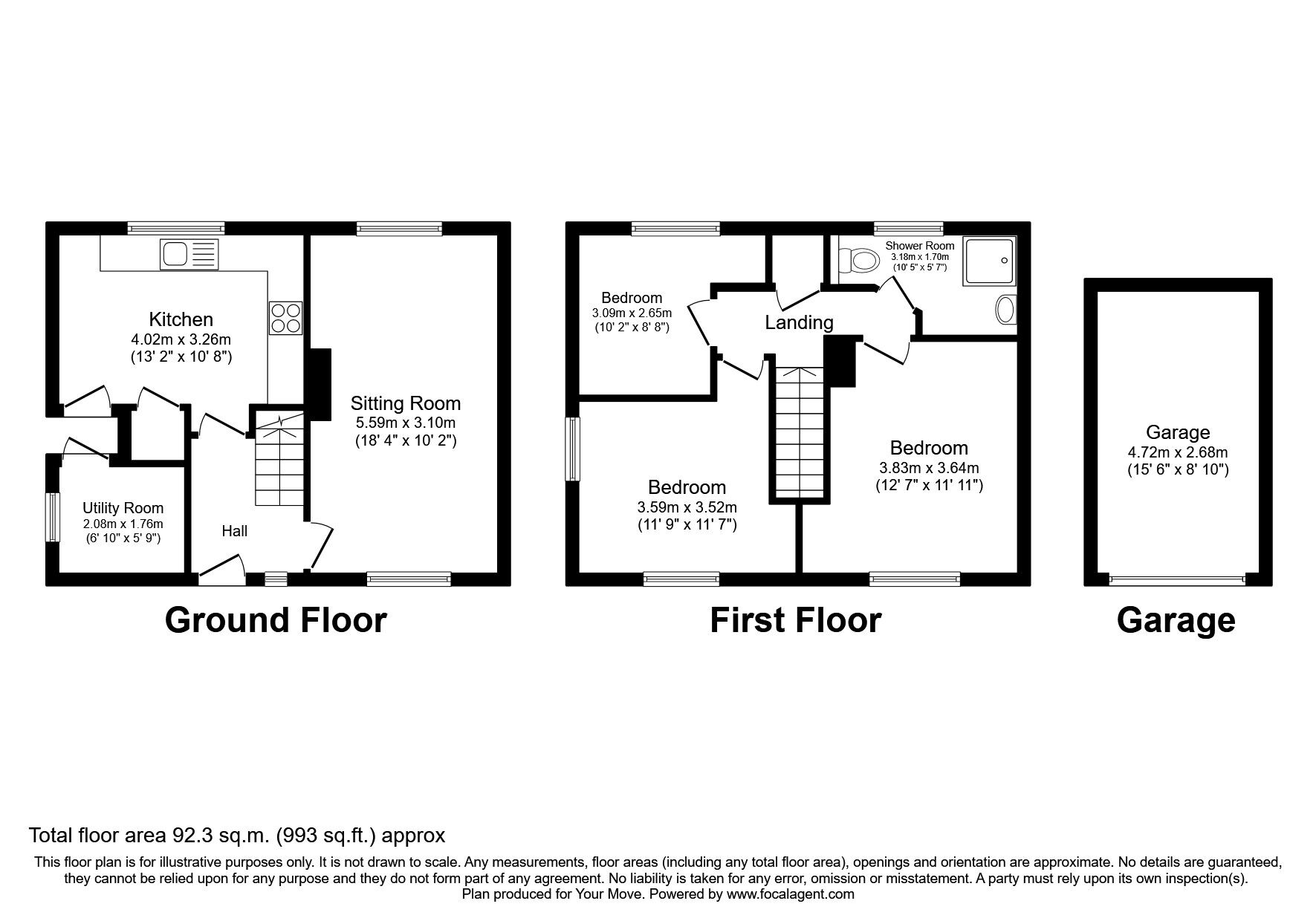Floorplan of 3 bedroom Semi Detached House for sale, Egmanton Road, Meden Vale, Nottinghamshire, NG20