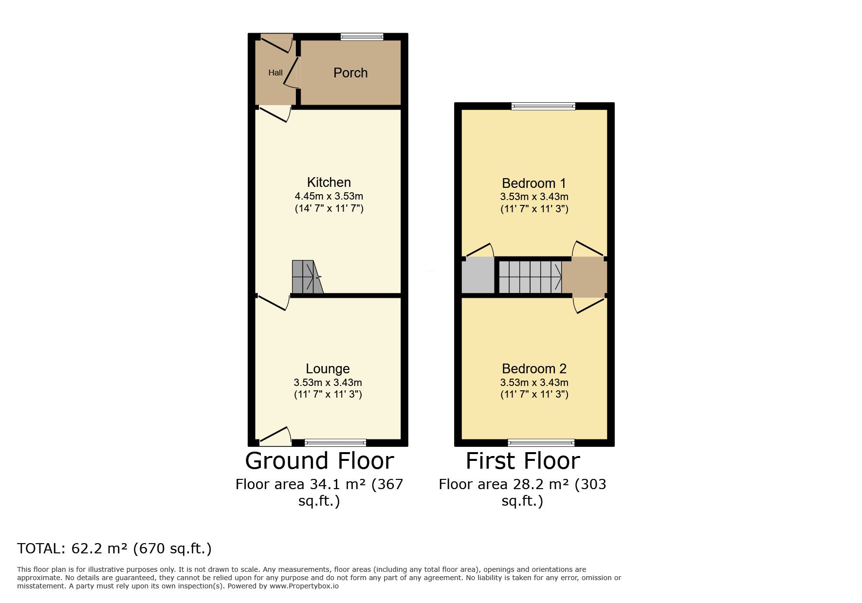 Floorplan of 2 bedroom Mid Terrace House to rent, Thorpe Street, Ilkeston, Derbyshire, DE7