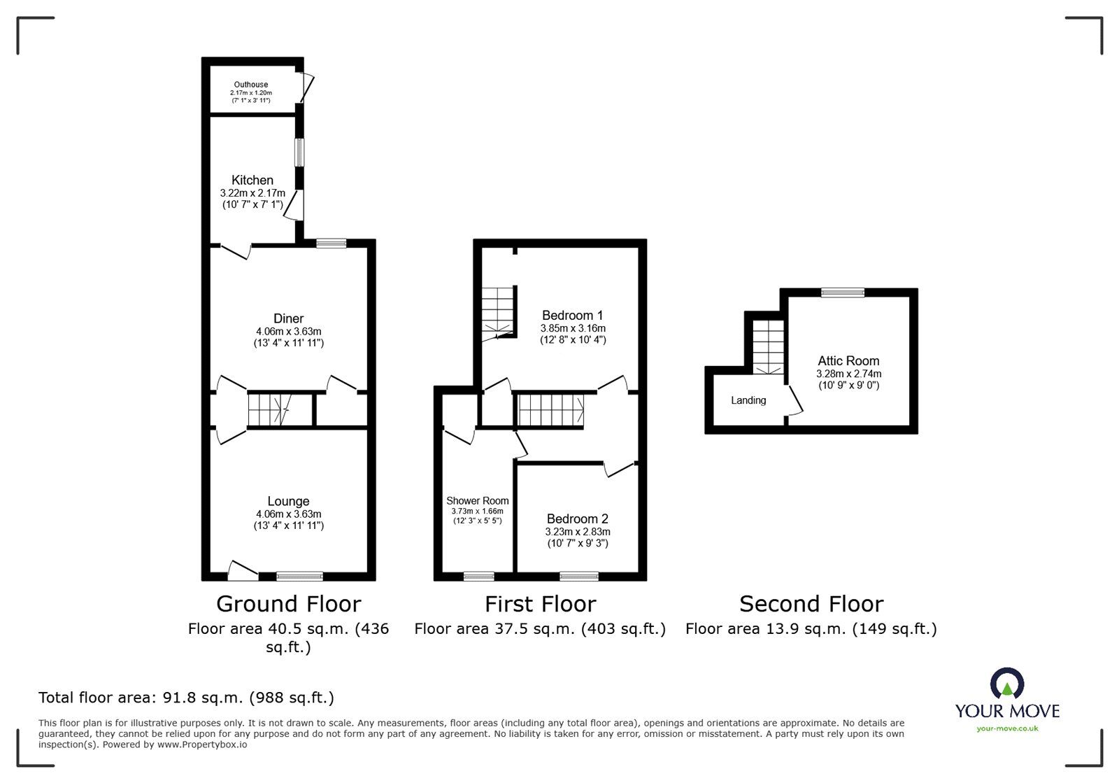 Floorplan of 2 bedroom Mid Terrace House for sale, Sherwood Street, Newton, Derbyshire, DE55