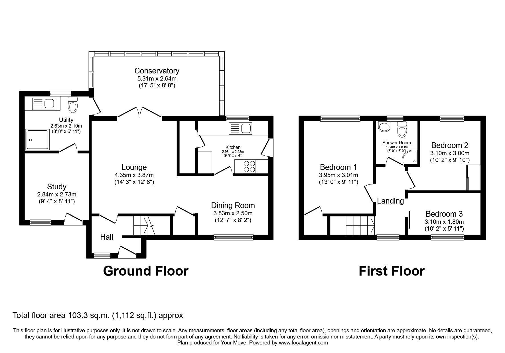 Floorplan of 3 bedroom Detached House for sale, Church Lane, South Wingfield, Derbyshire, DE55