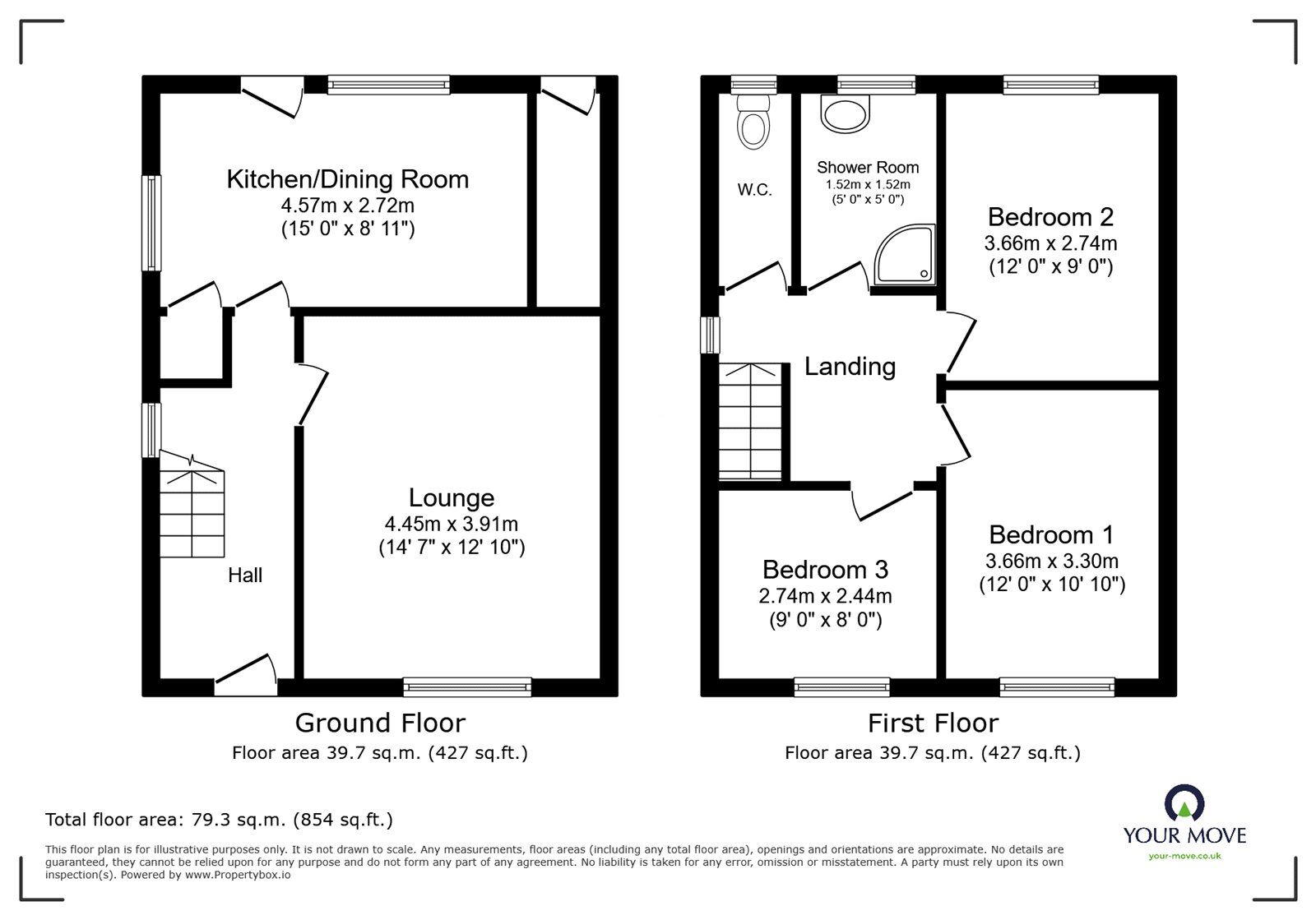 Floorplan of 3 bedroom Semi Detached House for sale, Willow Avenue, Kirkby-in-Ashfield, Nottinghamshire, NG17