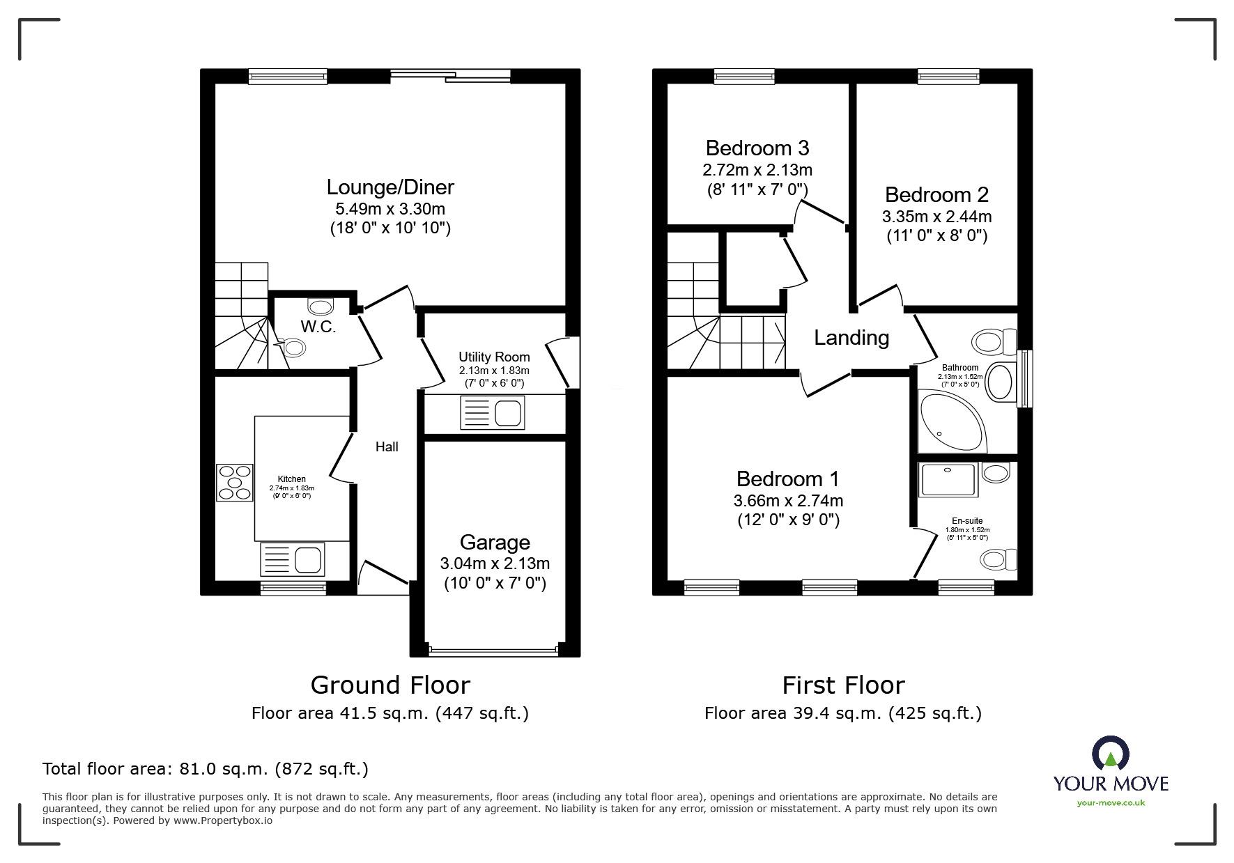 Floorplan of 3 bedroom Detached House for sale, Park Lane, Pinxton, Derbyshire, NG16