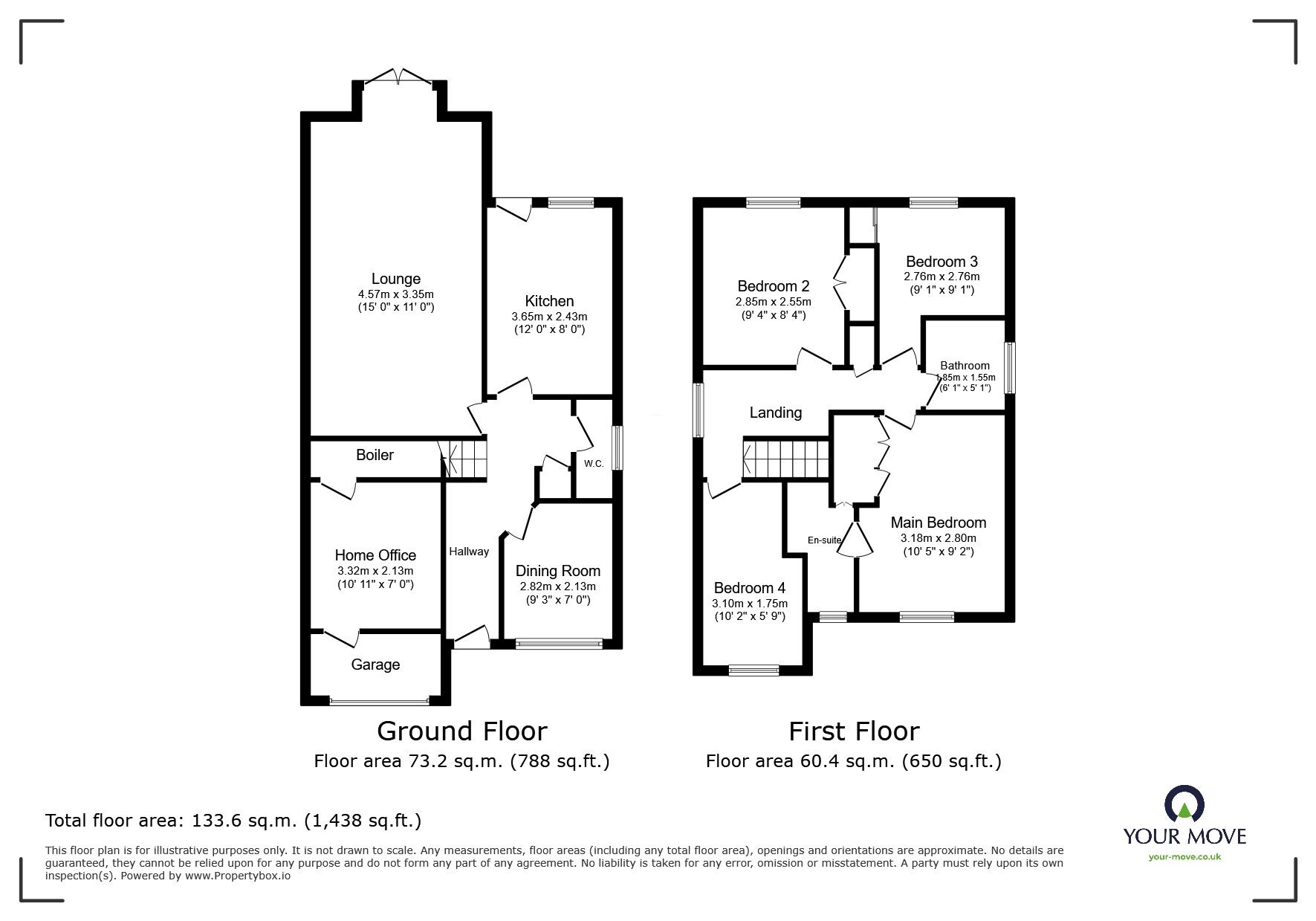 Floorplan of 4 bedroom Detached House for sale, Primrose Court, Sutton-in-Ashfield, Nottinghamshire, NG17