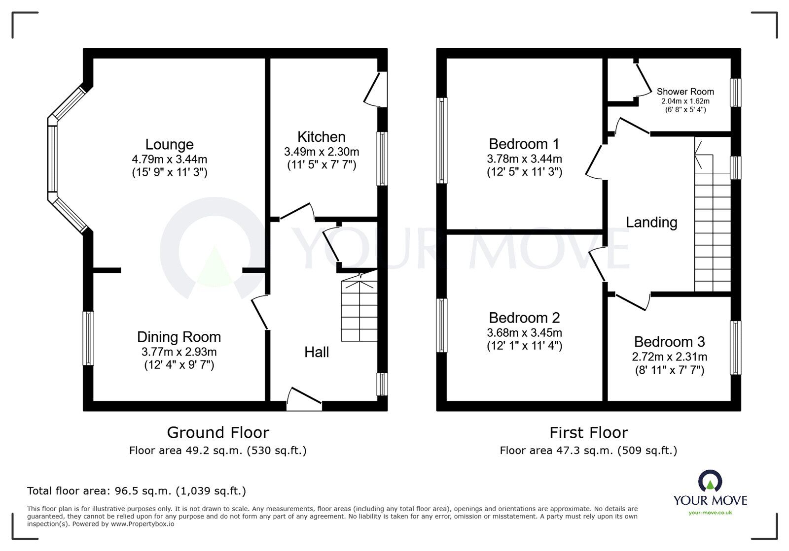 Floorplan of 3 bedroom Semi Detached House for sale, Cherry Avenue, Kirkby-in-Ashfield, Nottinghamshire, NG17
