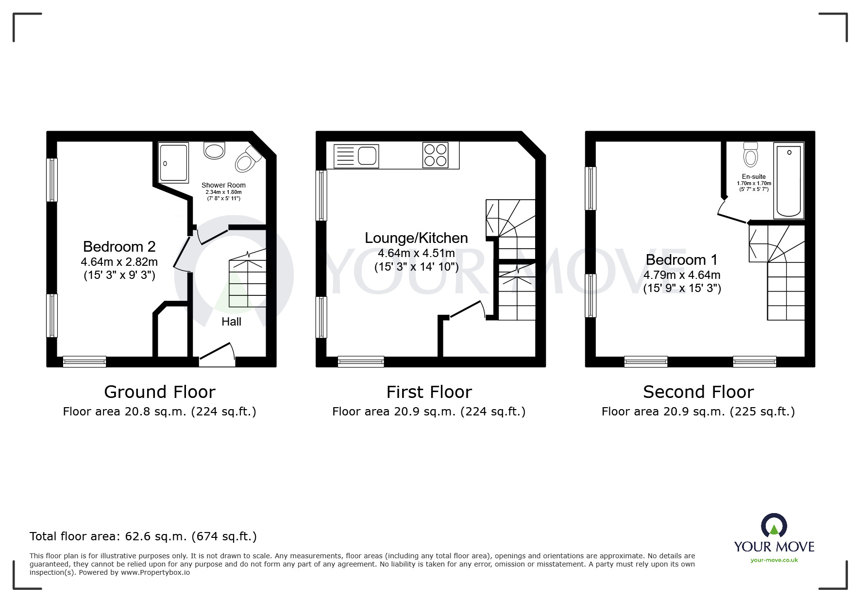 Floorplan of 2 bedroom End Terrace House to rent, Hablethorpe Street, Nottingham, Nottinghamshire, NG8