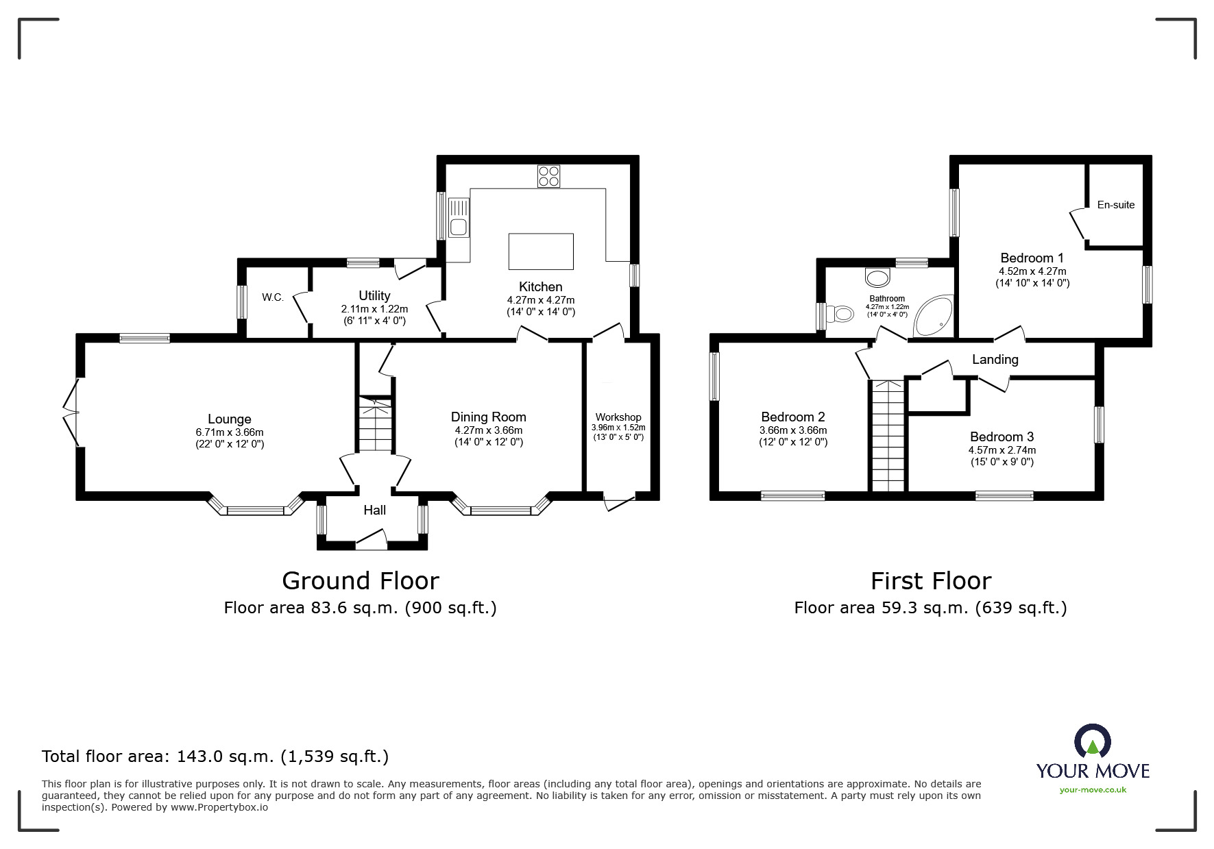 Floorplan of 3 bedroom Detached House for sale, Somercotes Hill, Somercotes, Derbyshire,, DE55