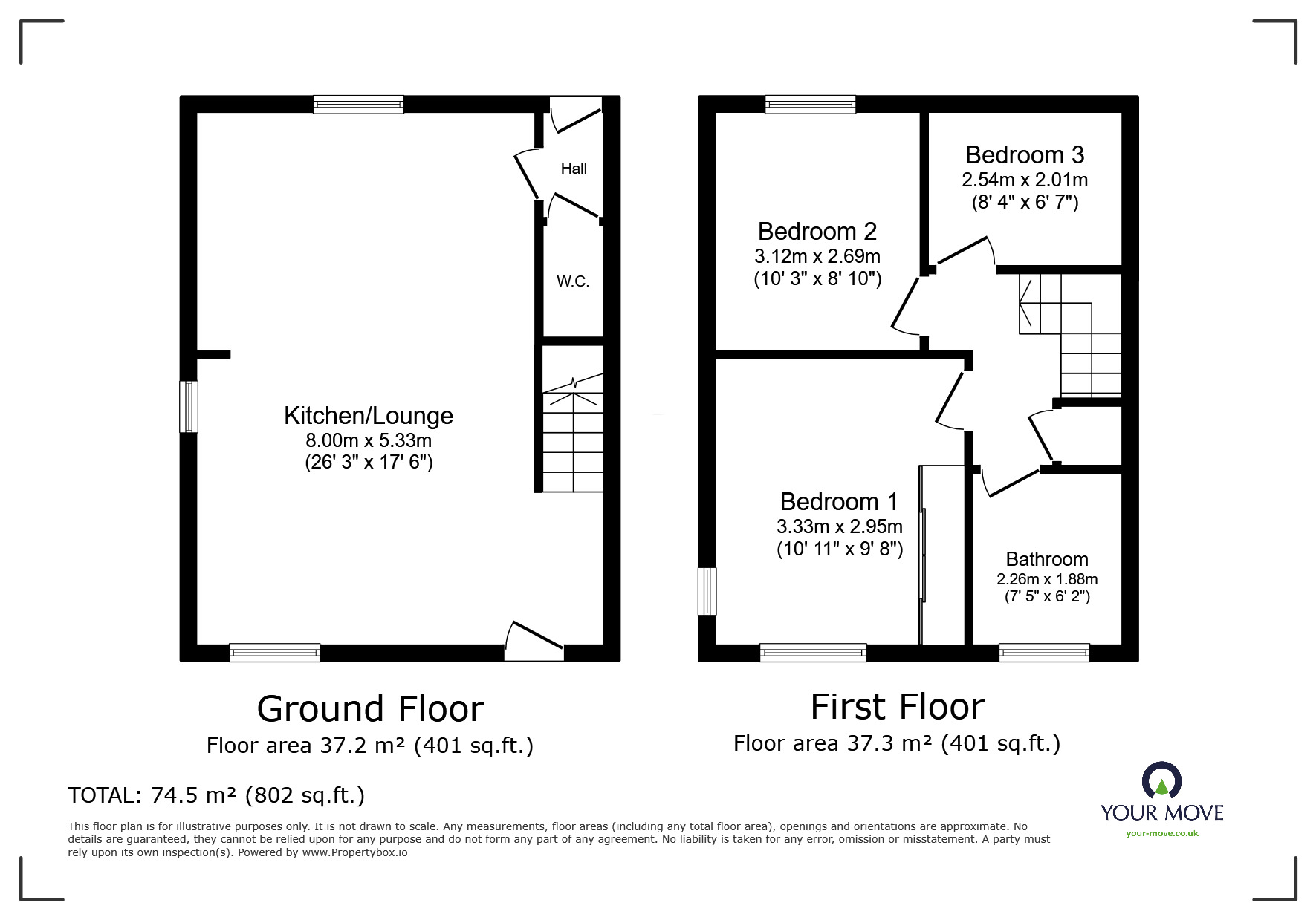 Floorplan of 3 bedroom Mid Terrace House to rent, Barleyfield Drive, Nottingham, NG11
