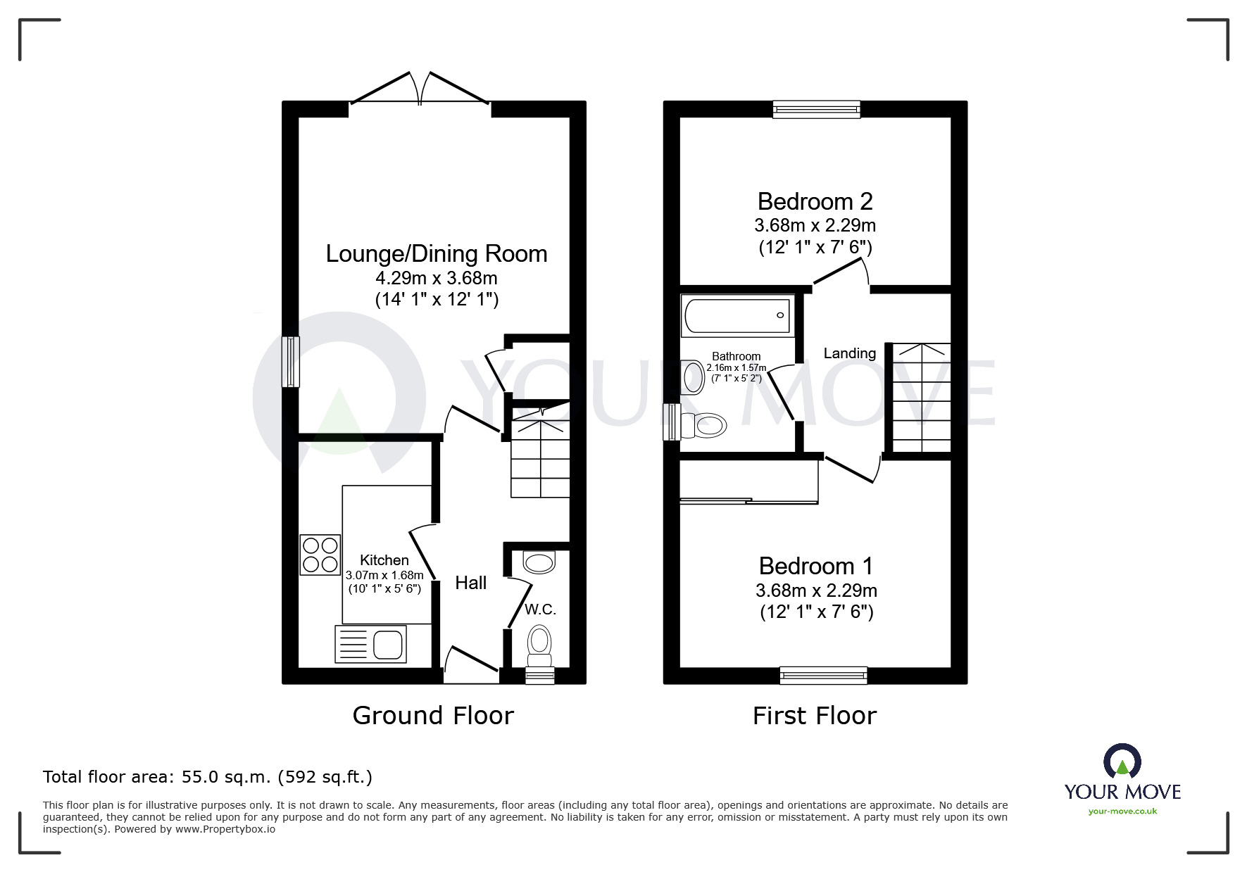 Floorplan of 2 bedroom Semi Detached House for sale, Tom Stimpson Way, Sutton-in-Ashfield, Nottinghamshire, NG17