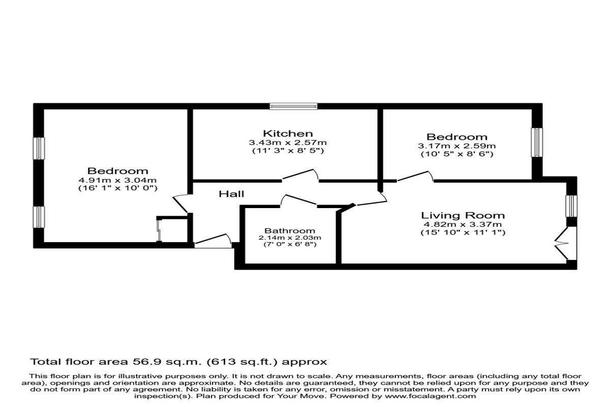 Floorplan of 2 bedroom  Flat to rent, Pasture Lane, Hilcote, Derbyshire, DE55