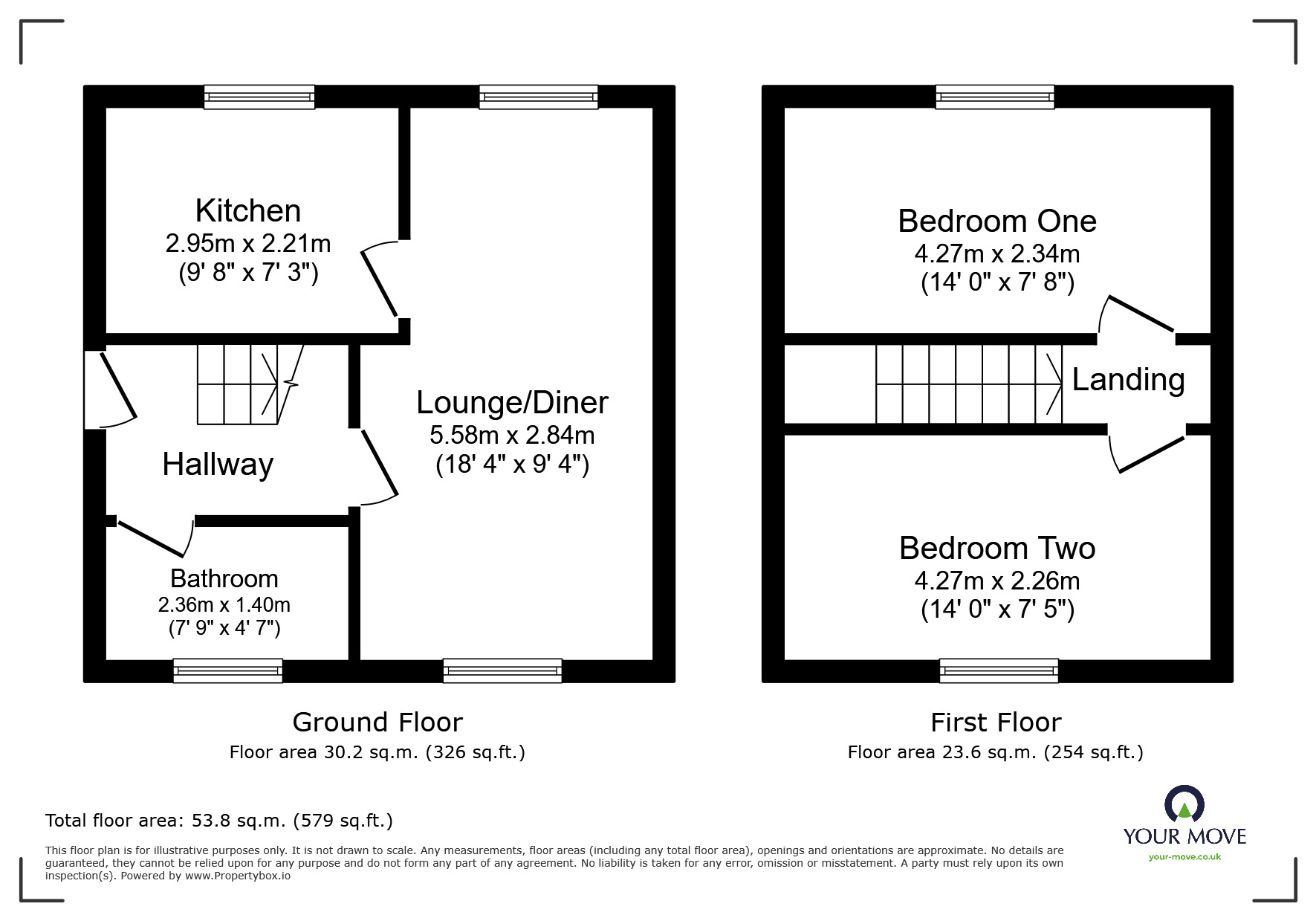Floorplan of 2 bedroom Detached House for sale, Park Close, Pinxton, Derbyshire, NG16
