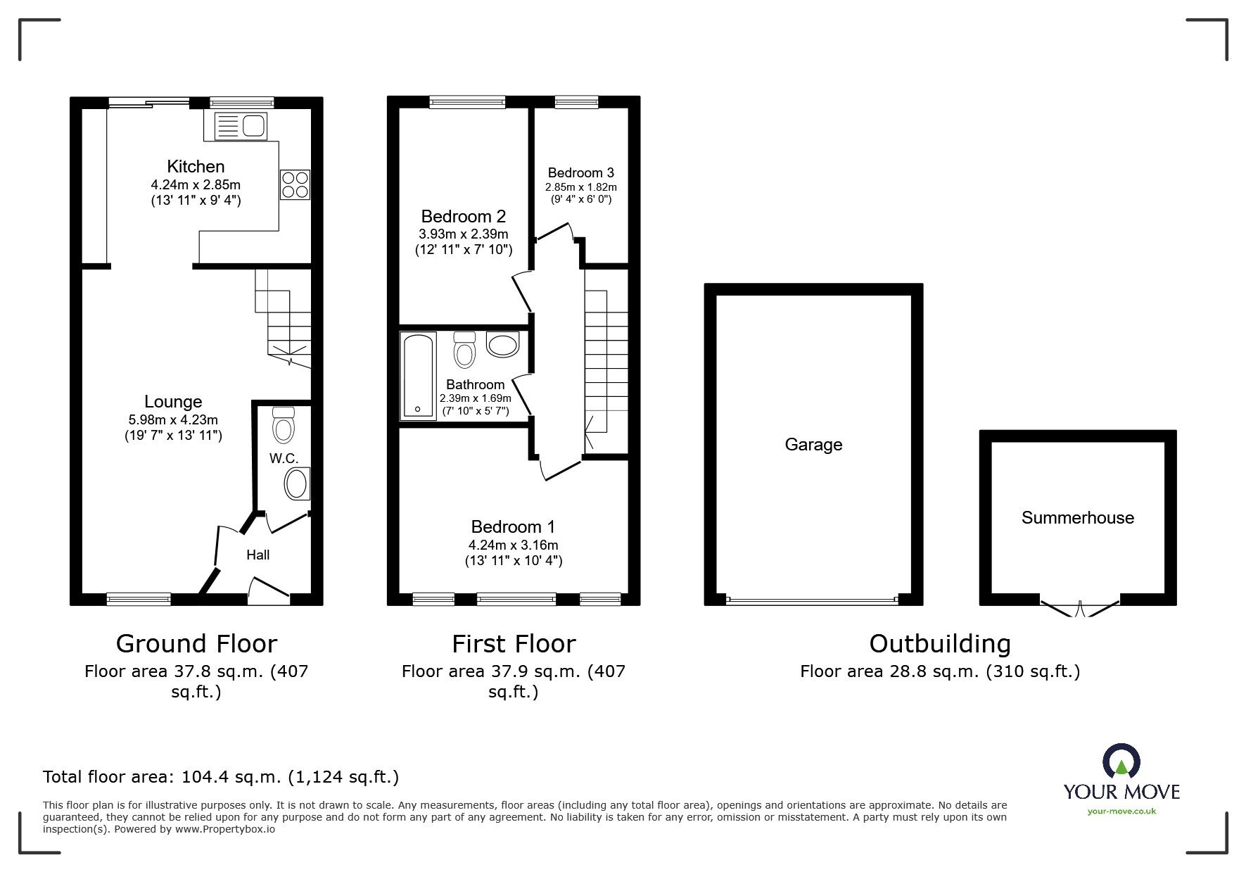 Floorplan of 3 bedroom End Terrace House for sale, Linnet Way, Hucknall, Nottinghamshire, NG15